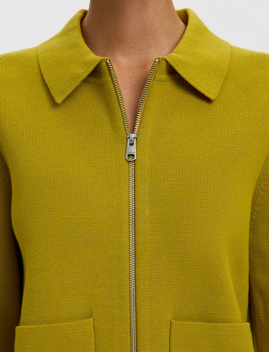 Selected - SLWMIKA LS KNIT CARDIGAN - strickjacken - avocado oil - 4