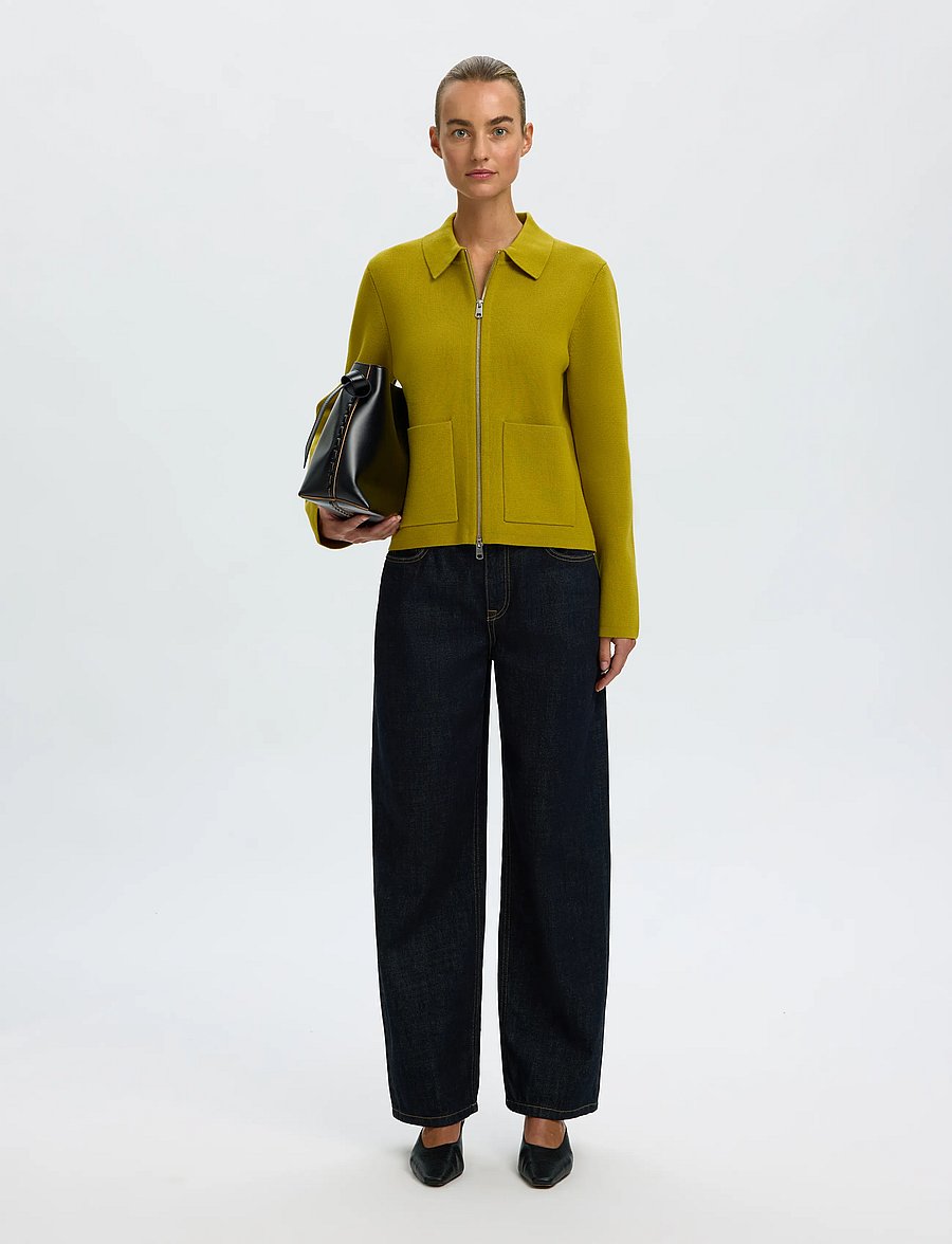 Selected - SLWMIKA LS KNIT CARDIGAN - strickjacken - avocado oil - 5