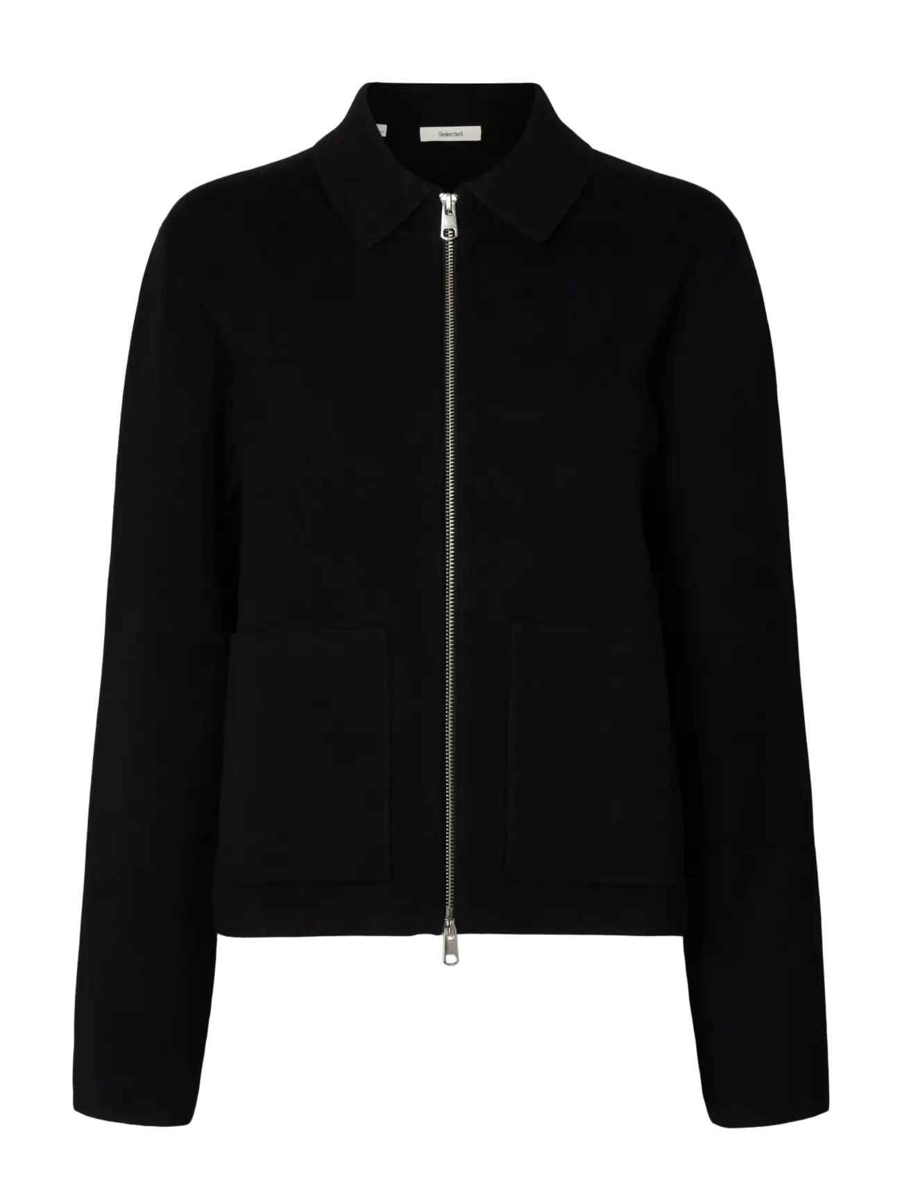 Selected SLWMIKA LS KNIT CARDIGAN - Everyday Style - BLACK / black