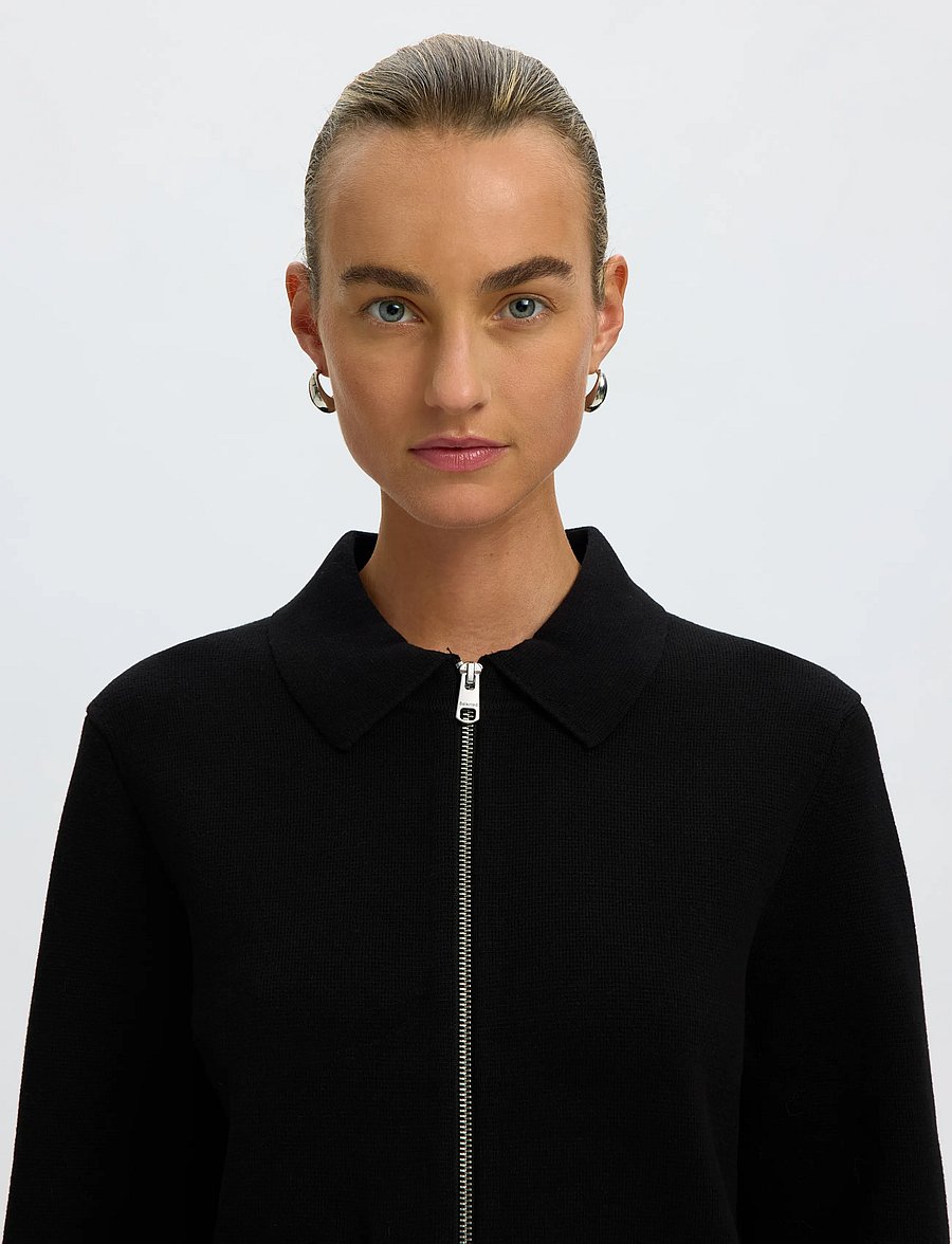 Selected - SLWMIKA LS KNIT CARDIGAN - cardigans - black - 4