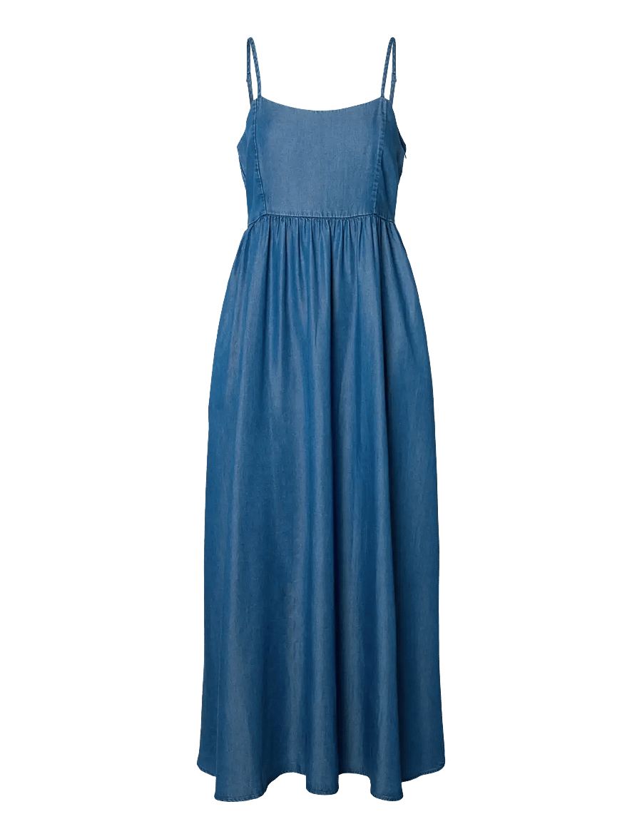 Selected - SLFJANNA REGULAR SL ANKLE DRESS B - maxikleider - medium blue denim - 1