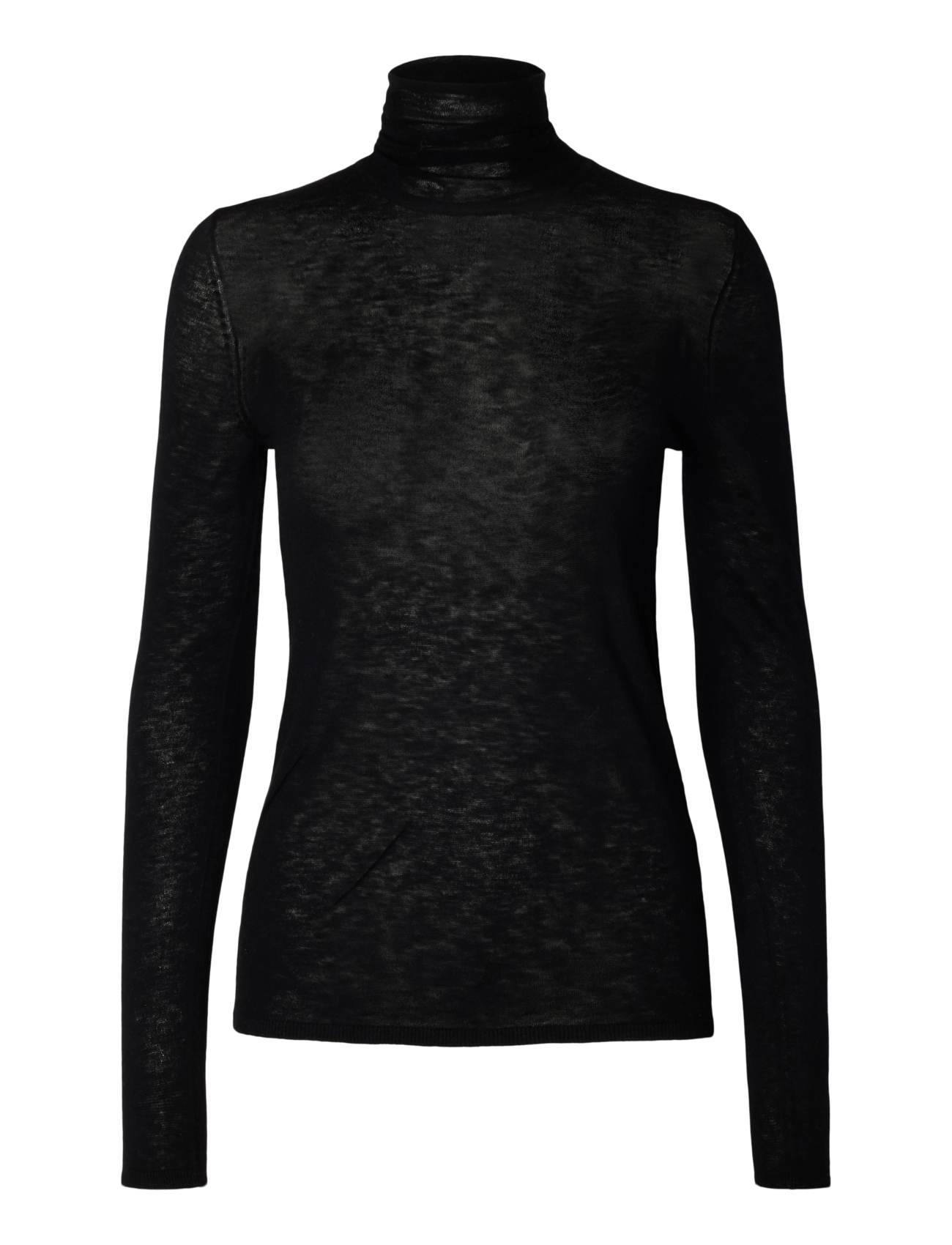 Selected SLWVENDY WOOL LS KNIT ROLL NECK NOOS - Jumpers - BLACK / black