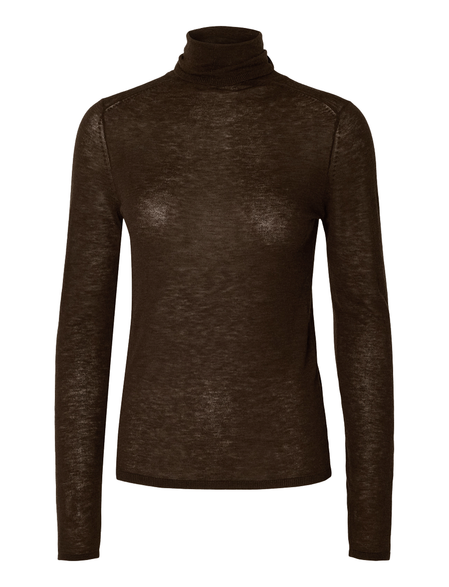 Selected - SLWVENDY WOOL LS KNIT ROLL NECK NOOS - striktrøjer - delicioso - 1