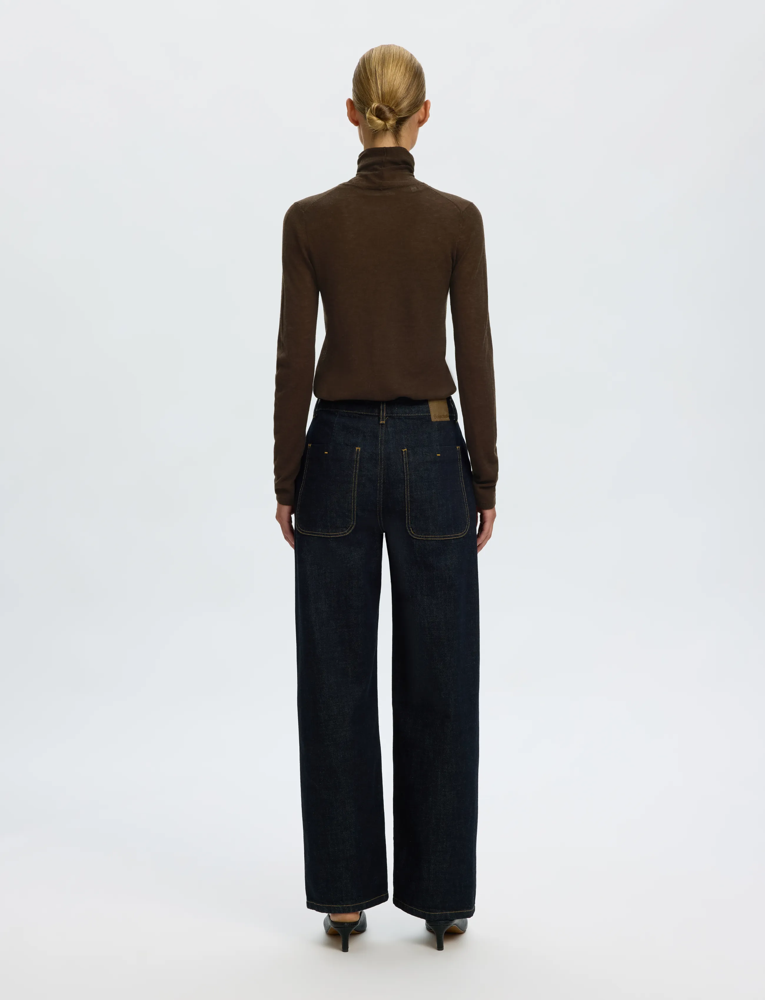 Selected - SLWVENDY WOOL LS KNIT ROLL NECK NOOS - striktrøjer - delicioso - 2