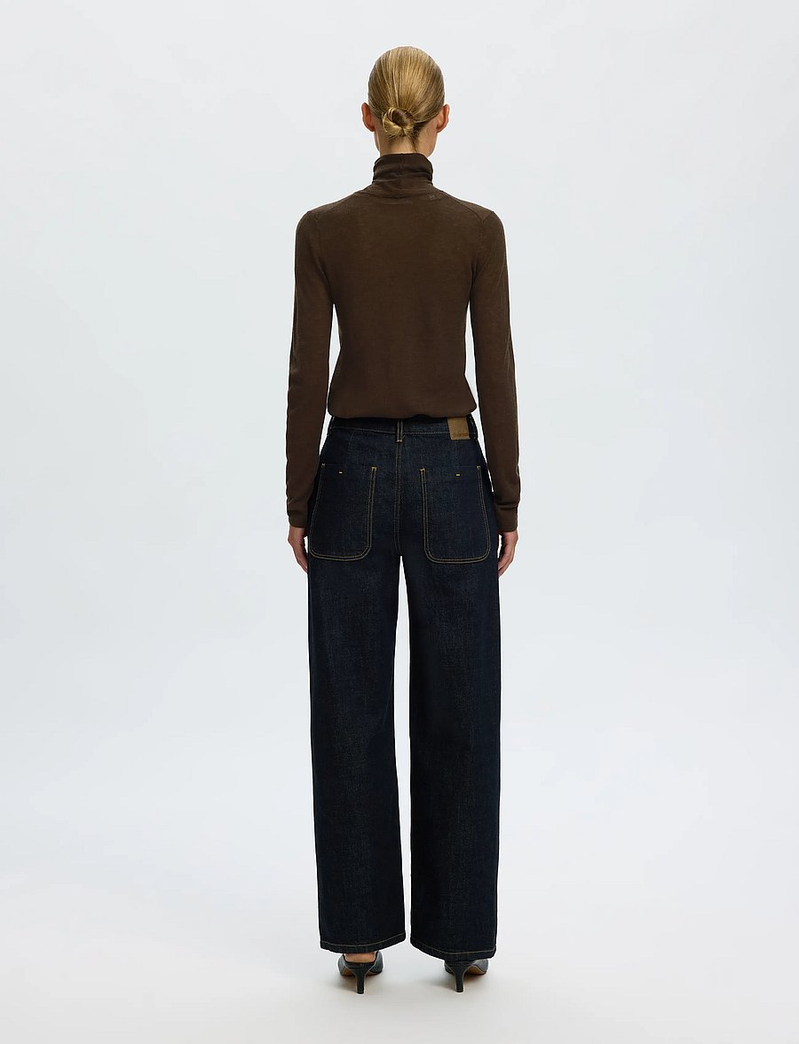 Selected - SLWVENDY WOOL LS KNIT ROLL NECK NOOS - striktrøjer - delicioso - 2