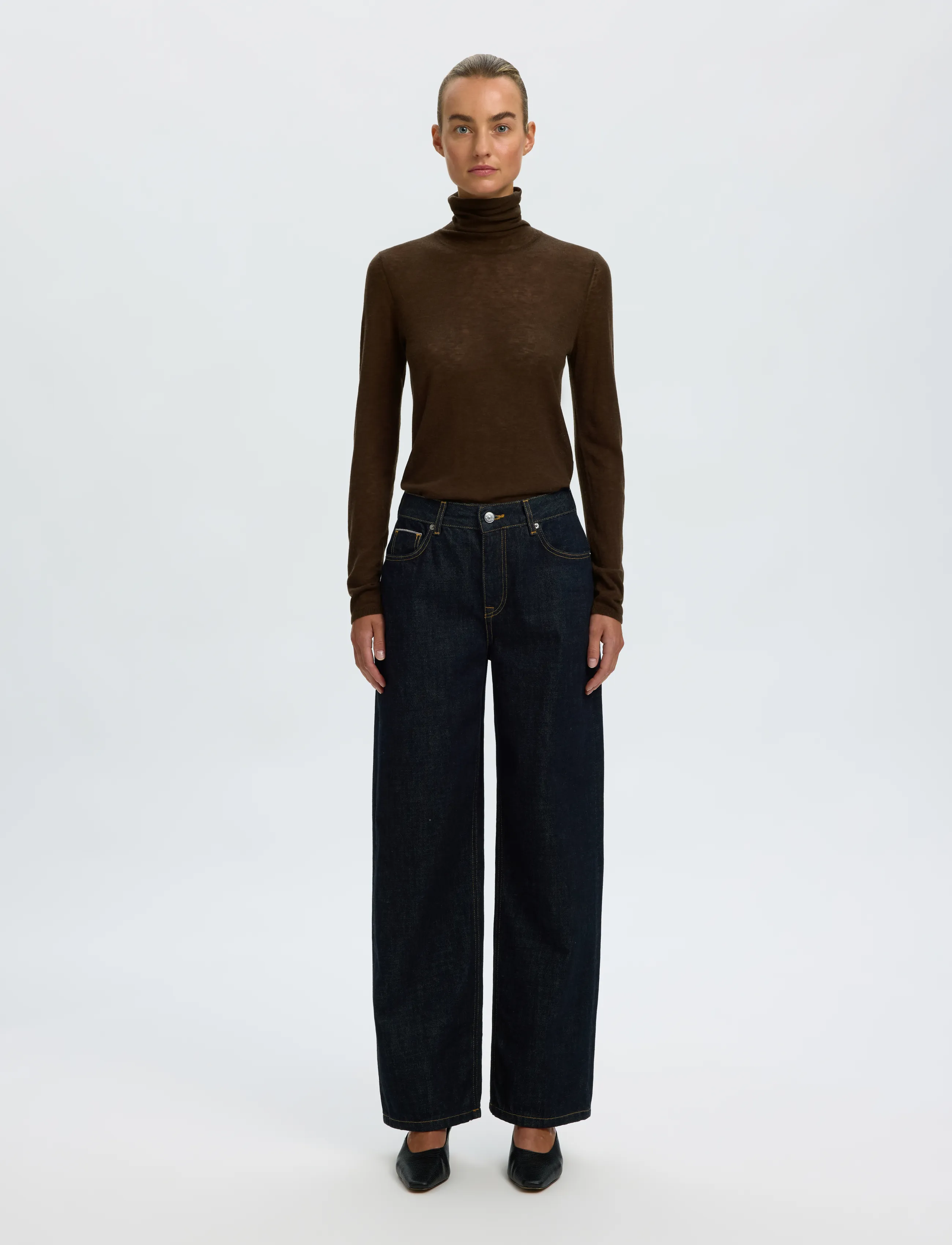 Selected - SLWVENDY WOOL LS KNIT ROLL NECK NOOS - striktrøjer - delicioso - 3