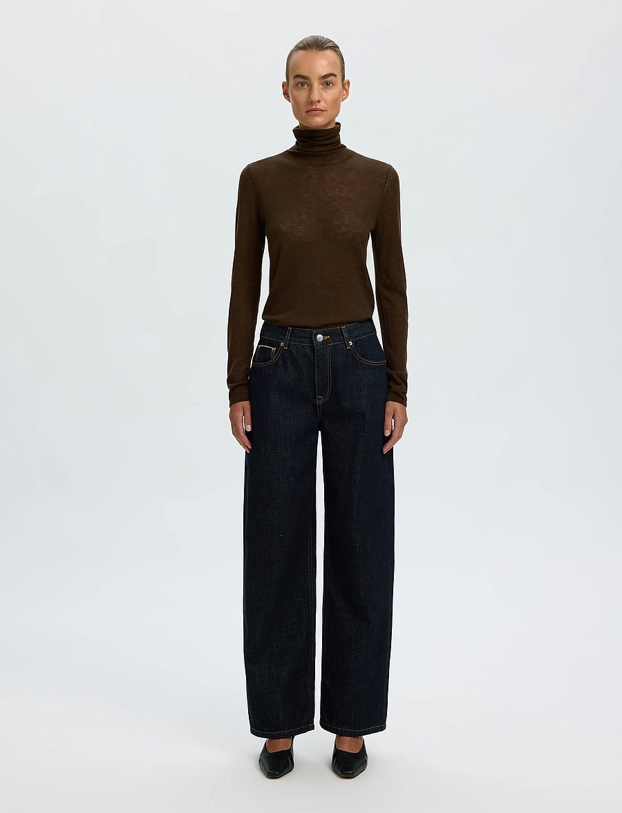 Selected - SLWVENDY WOOL LS KNIT ROLL NECK NOOS - striktrøjer - delicioso - 3