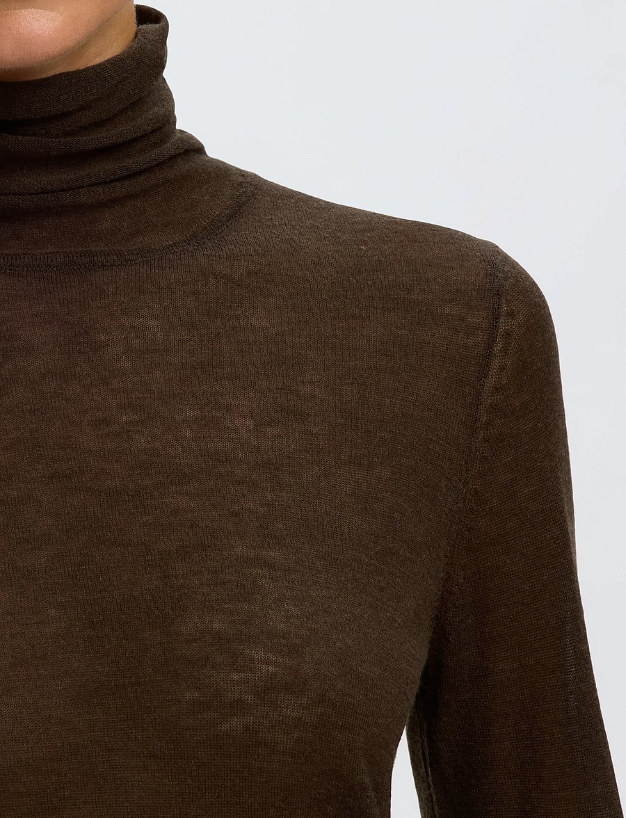 Selected - SLWVENDY WOOL LS KNIT ROLL NECK NOOS - striktrøjer - delicioso - 4