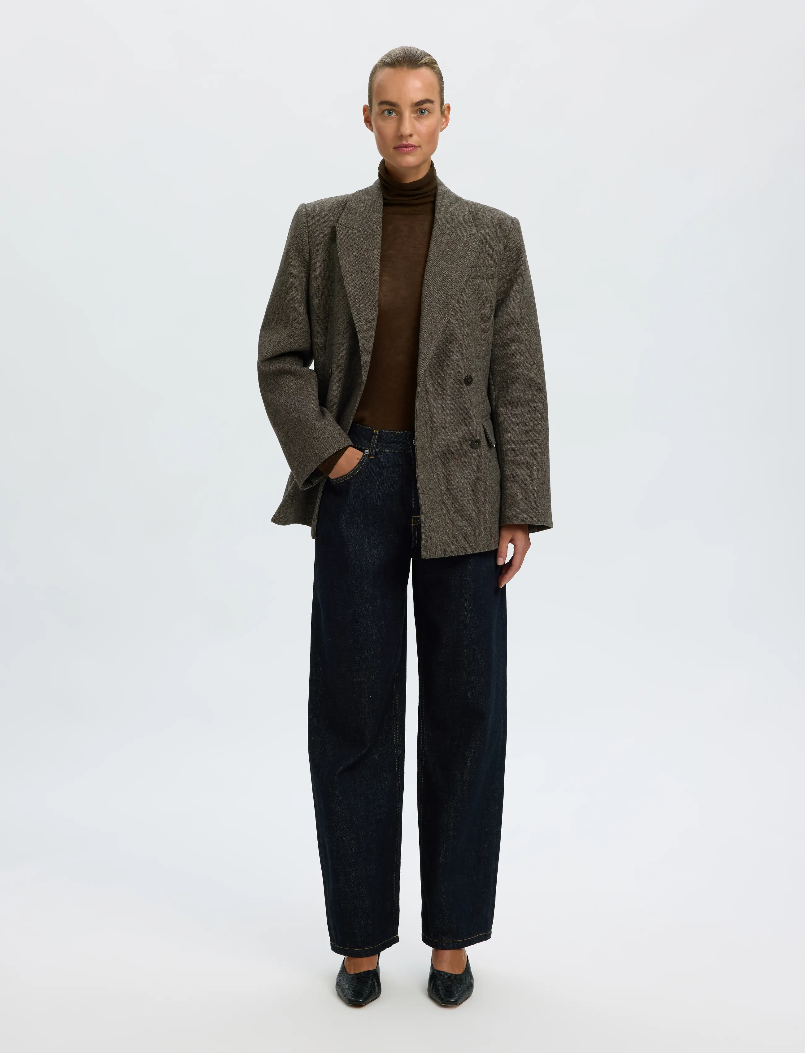 Selected - SLWVENDY WOOL LS KNIT ROLL NECK NOOS - striktrøjer - delicioso - 5