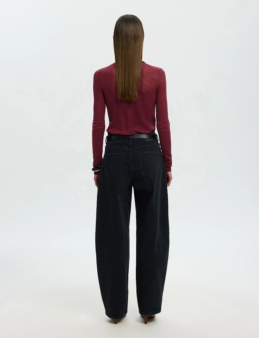 Selected - SLWVENDY WOOL LS KNIT ROLL NECK NOOS - striktrøjer - tawny port - 2