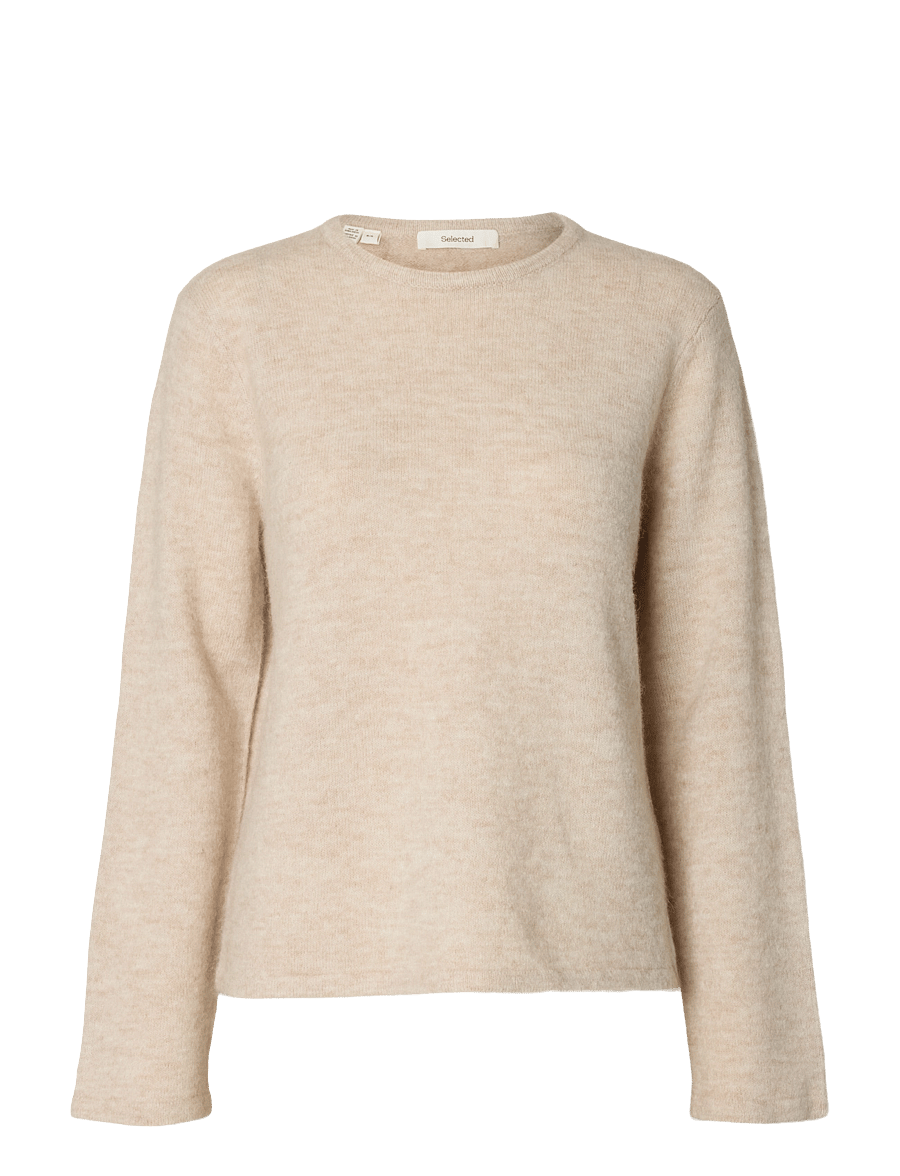 Selected - SLWLULU NEW LS KNIT O-NECK NOOS - pullover - birch - 1