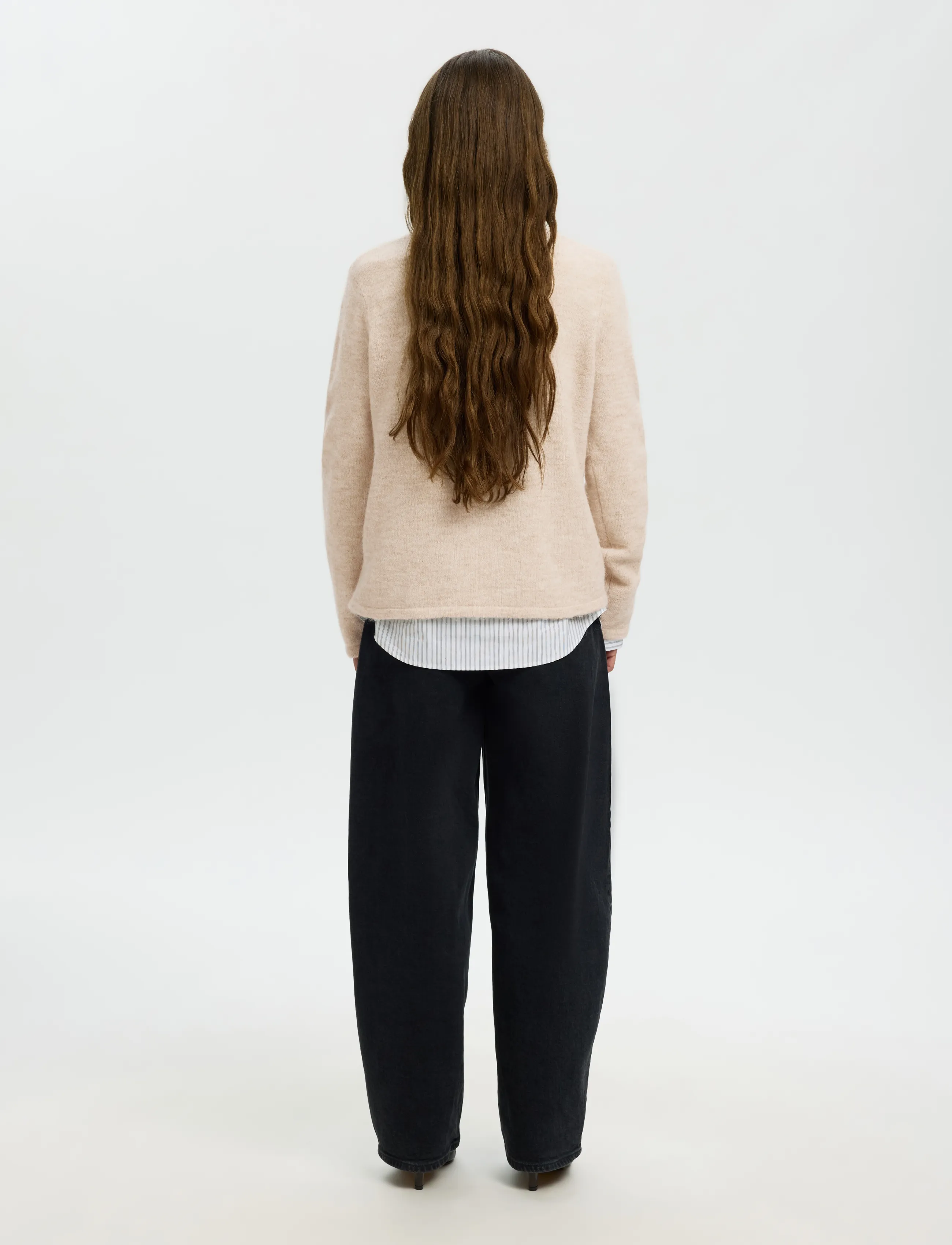Selected - SLWLULU NEW LS KNIT O-NECK NOOS - pullover - birch - 2