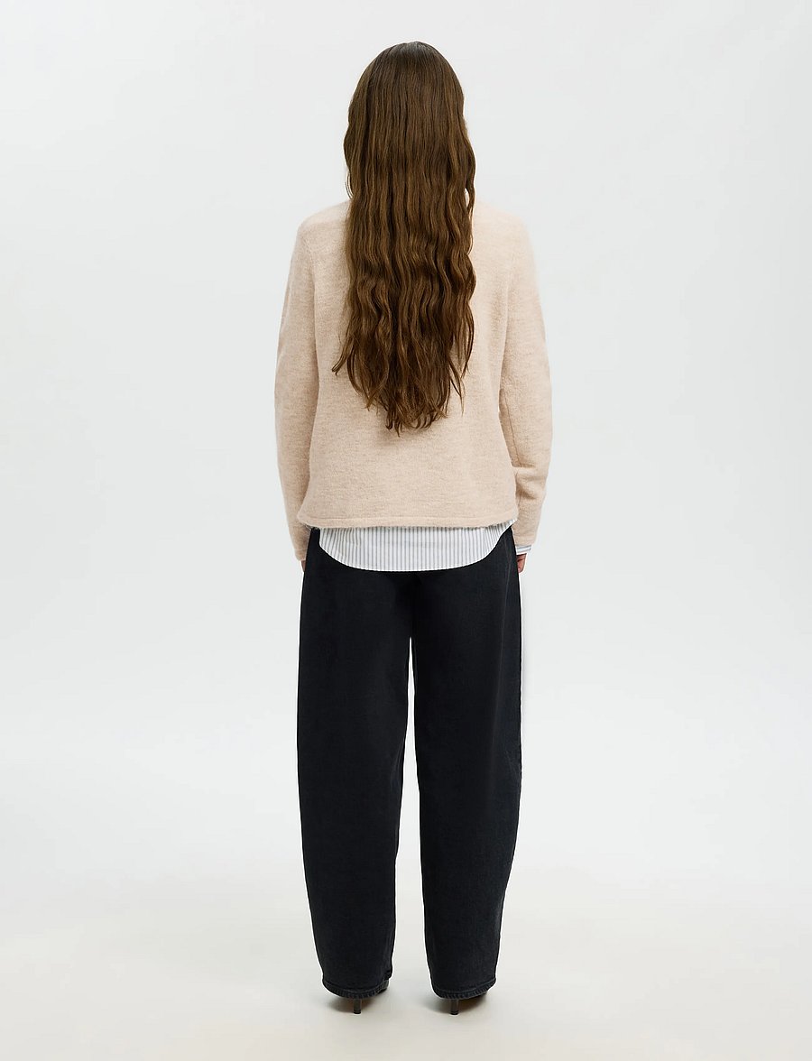 Selected - SLWLULU NEW LS KNIT O-NECK NOOS - pullover - birch - 2