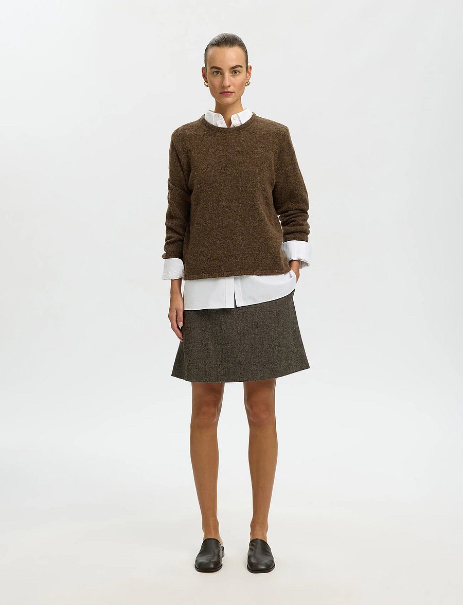 Selected - SLWLULU NEW LS KNIT O-NECK NOOS - kampsunid - dachshund - 3