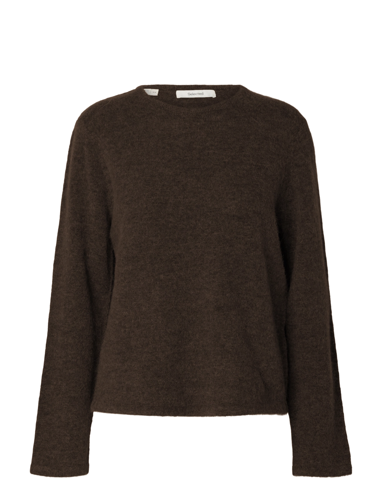 Selected SLWLULU NEW LS KNIT O-NECK NOOS - Pullover - DELICIOSO / brown