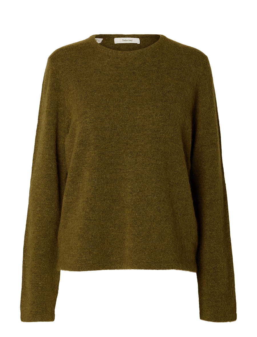 Selected - SLWLULU NEW LS KNIT O-NECK NOOS - pullover - fir green - 1