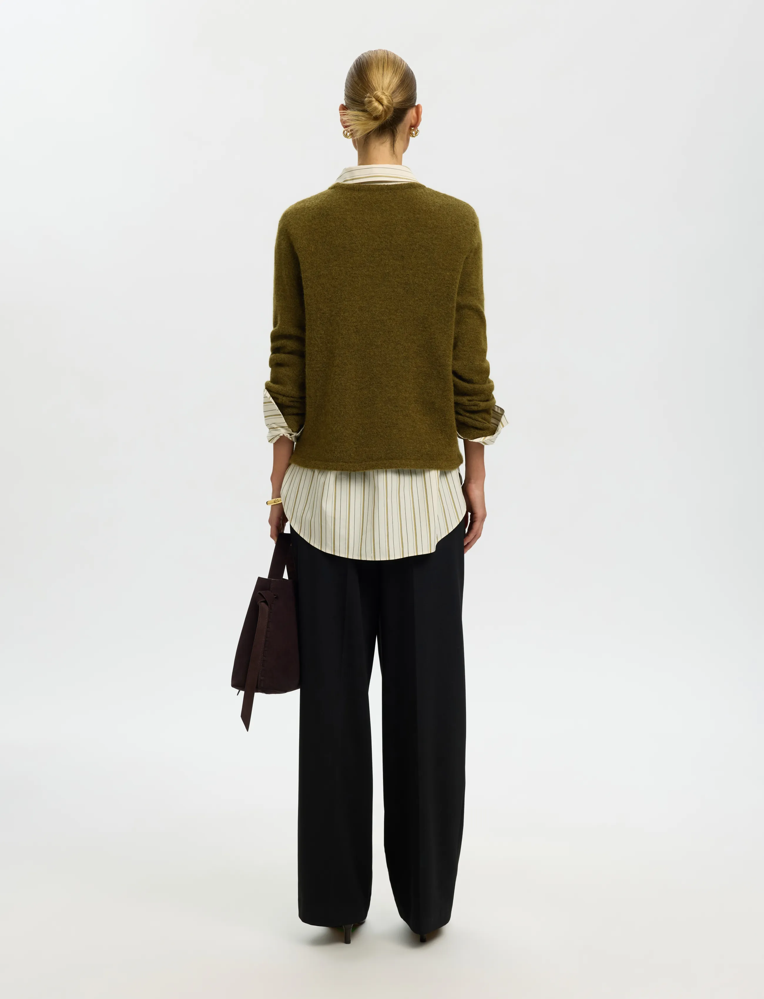 Selected - SLWLULU NEW LS KNIT O-NECK NOOS - jumpers - fir green - 2