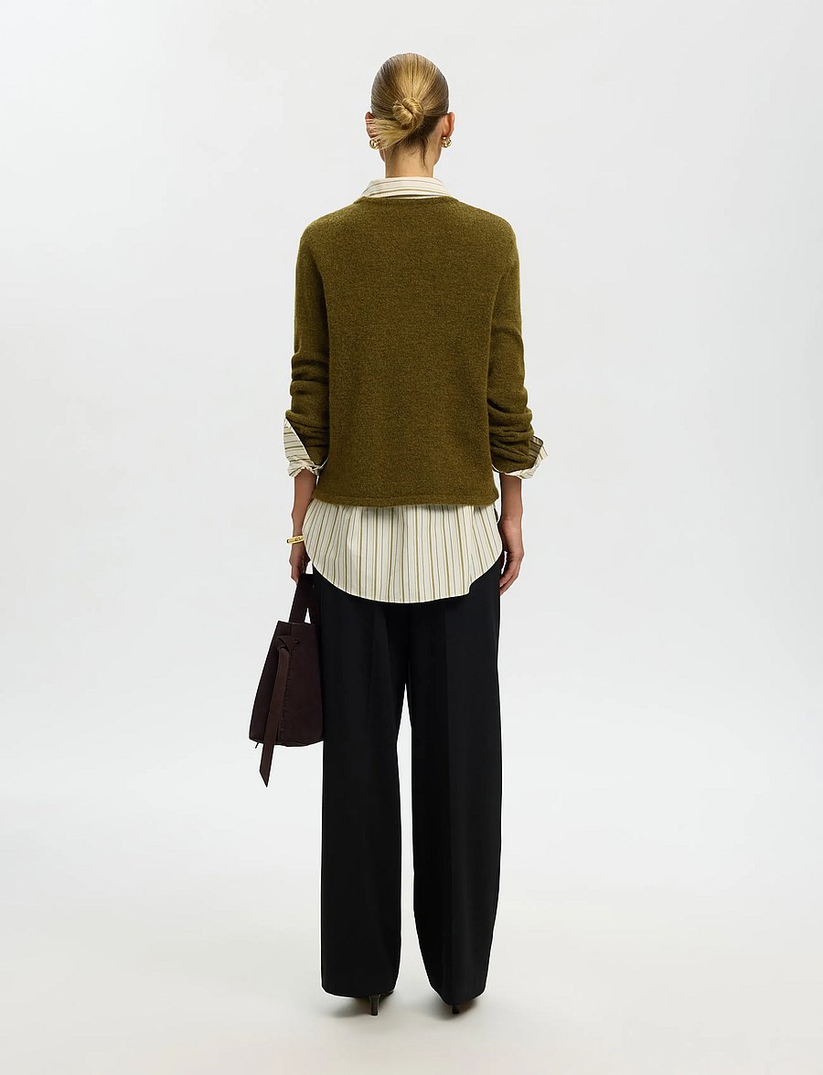 Selected - SLWLULU NEW LS KNIT O-NECK NOOS - pullover - fir green - 2