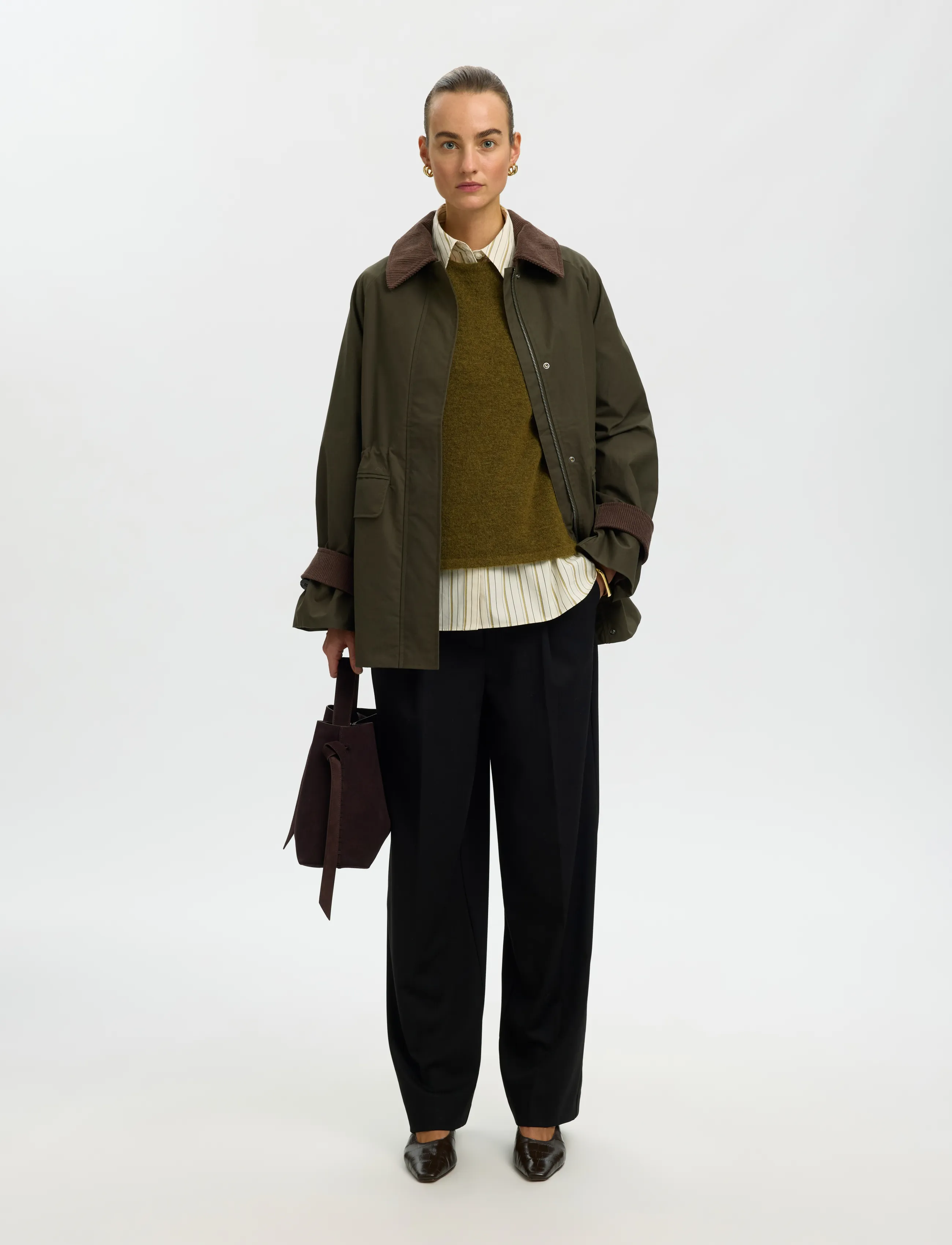 Selected - SLWLULU NEW LS KNIT O-NECK NOOS - jumpers - fir green - 5