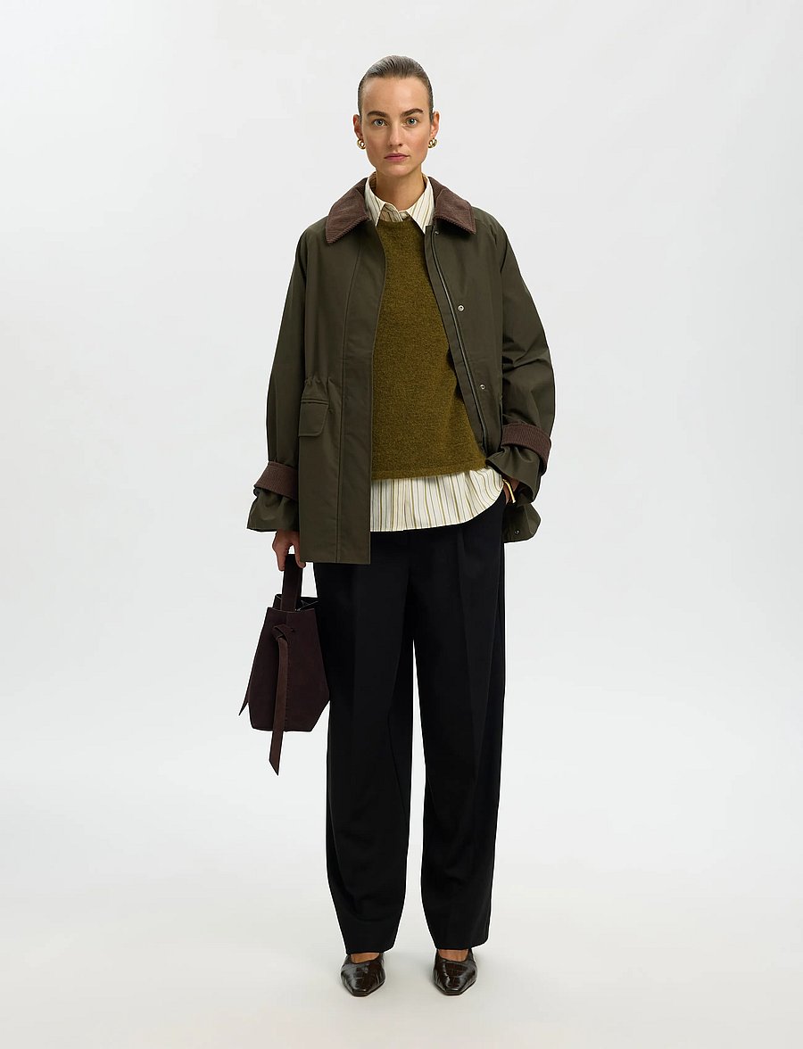 Selected - SLWLULU NEW LS KNIT O-NECK NOOS - pullover - fir green - 5