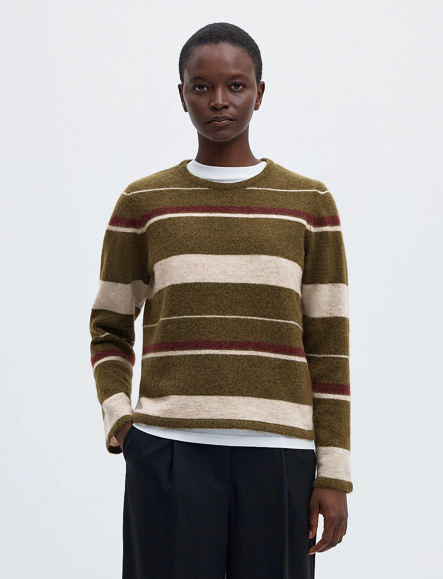 Selected - SLWLULU NEW LS KNIT O-NECK NOOS - pullover - fir green - 0