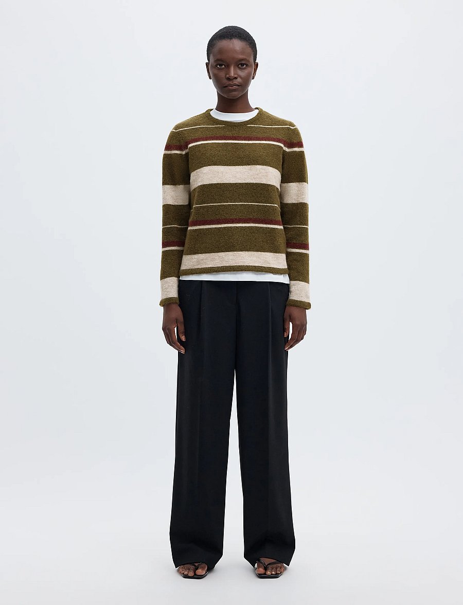 Selected - SLWLULU NEW LS KNIT O-NECK NOOS - pullover - fir green - 3