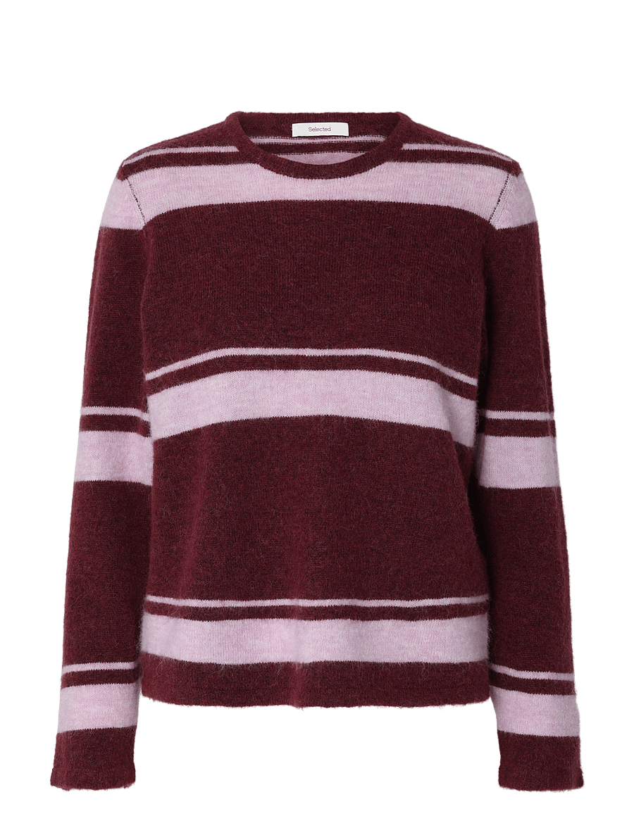 Selected - SLWLULU NEW LS KNIT O-NECK NOOS - pullover - tawny port - 1