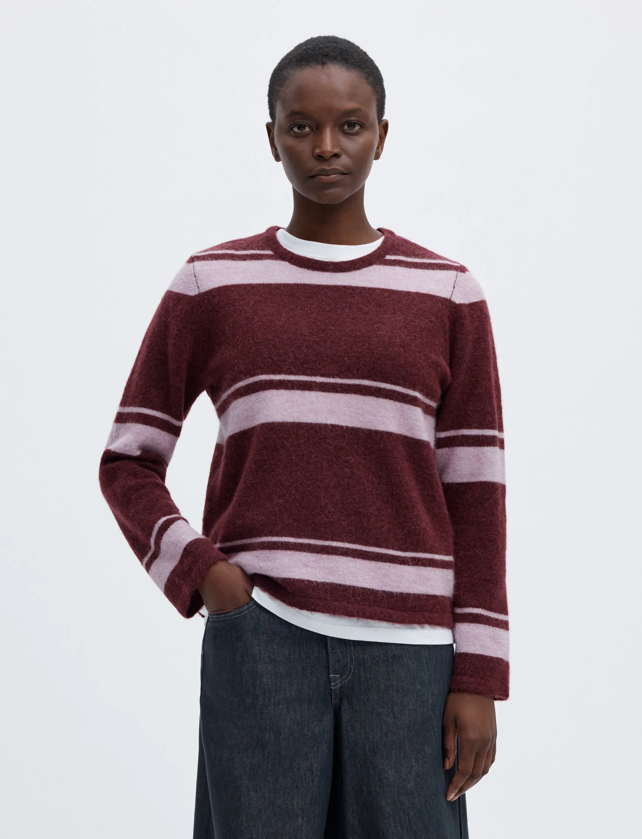 Selected SLWLULU NEW LS KNIT O-NECK NOOS - Selected - TAWNY PORT / burgundy