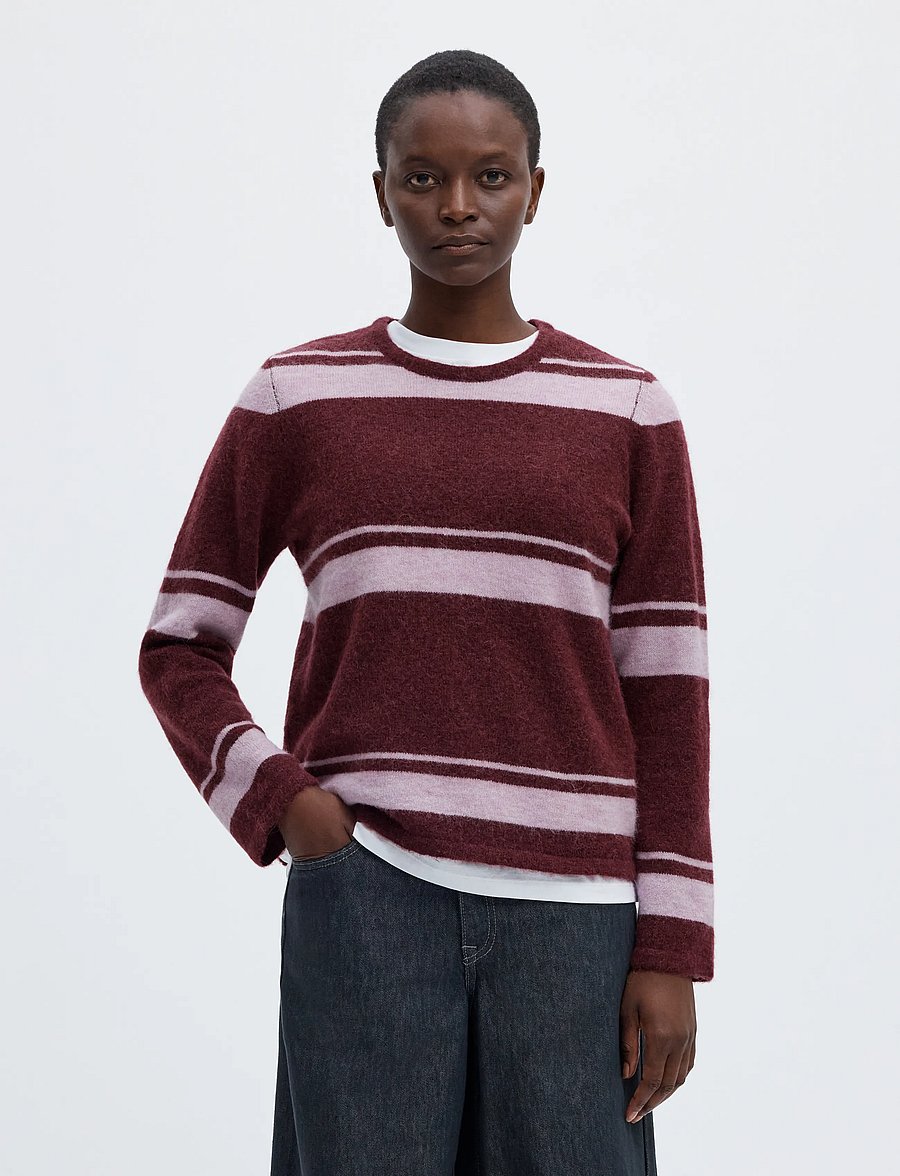 Selected - SLWLULU NEW LS KNIT O-NECK NOOS - pullover - tawny port - 0