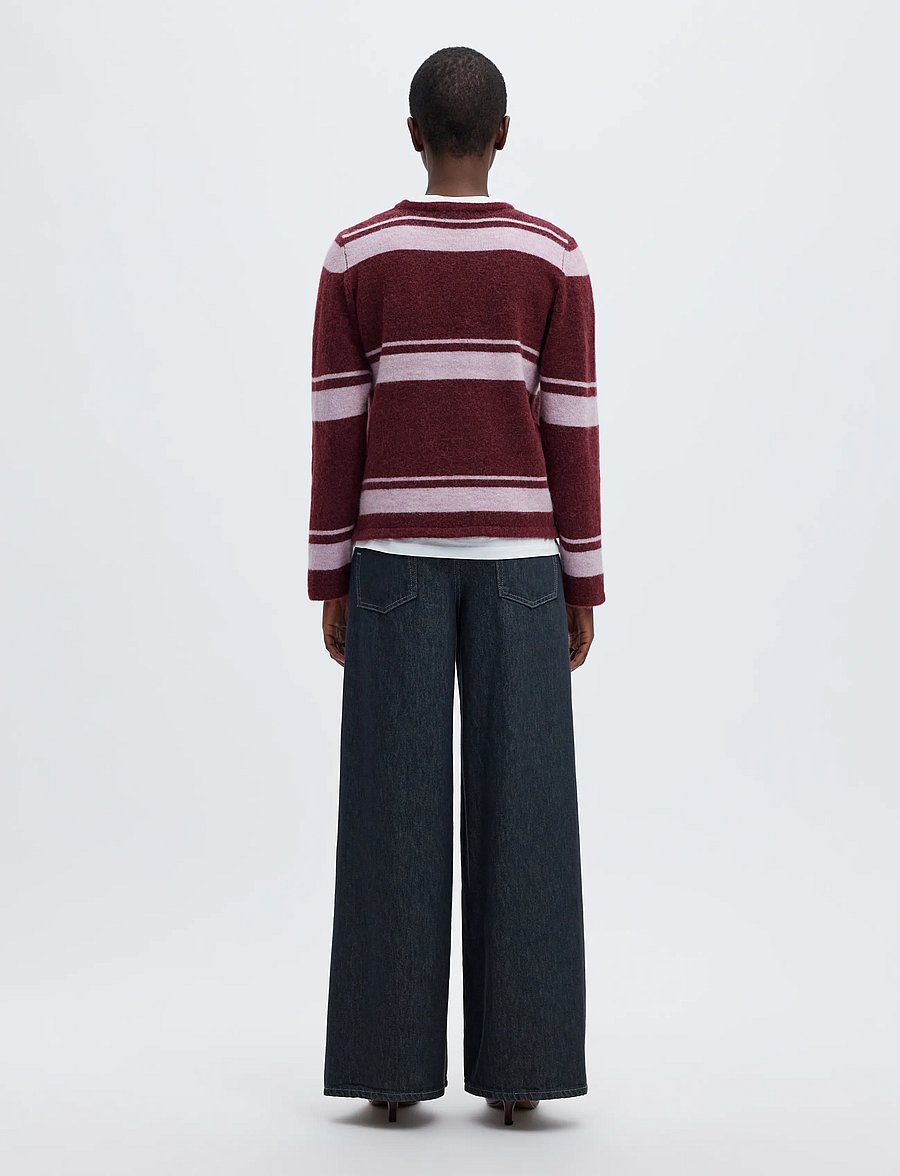Selected - SLWLULU NEW LS KNIT O-NECK NOOS - pullover - tawny port - 2