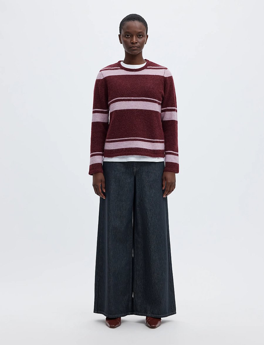 Selected - SLWLULU NEW LS KNIT O-NECK NOOS - pullover - tawny port - 3
