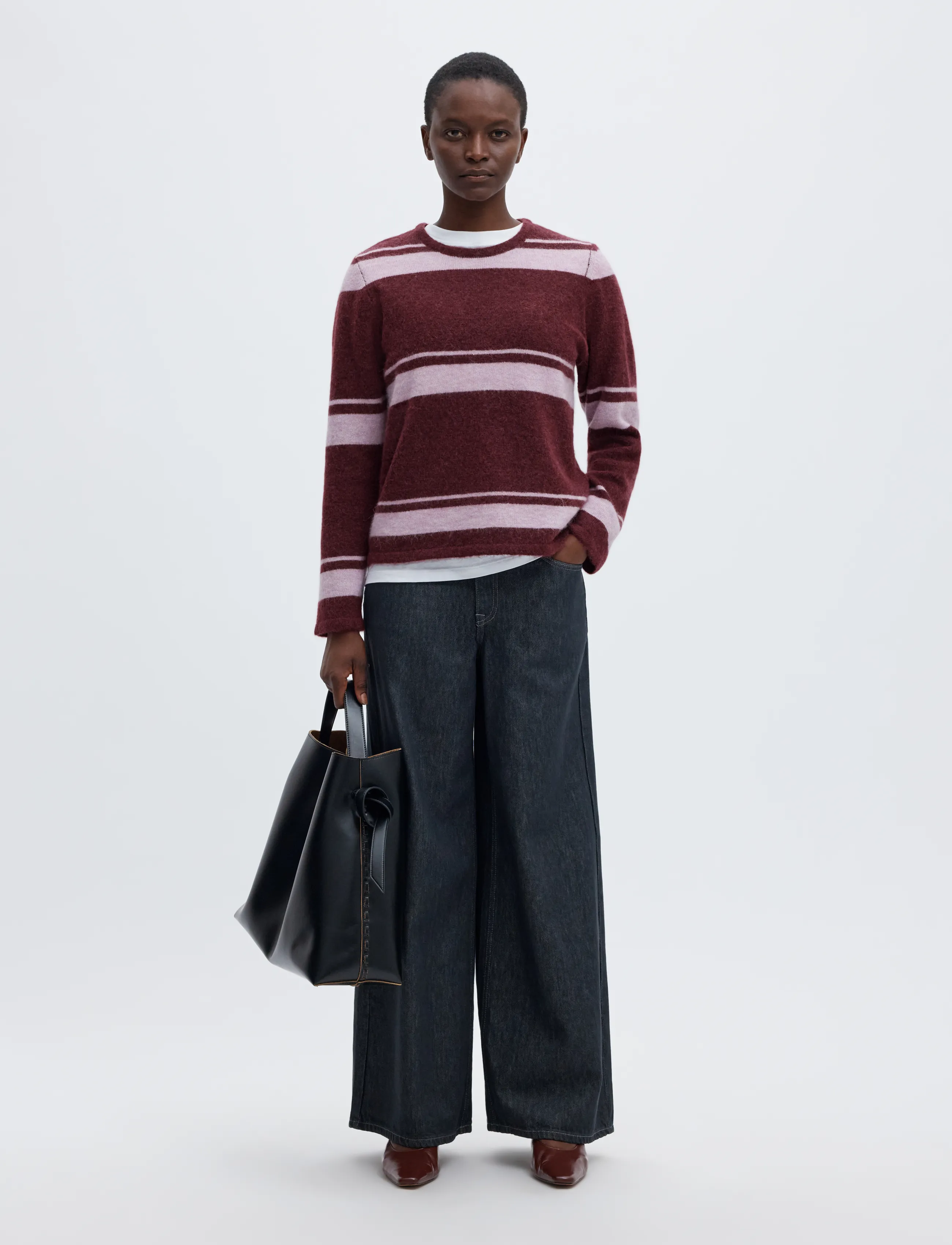 Selected - SLWLULU NEW LS KNIT O-NECK NOOS - pullover - tawny port - 5