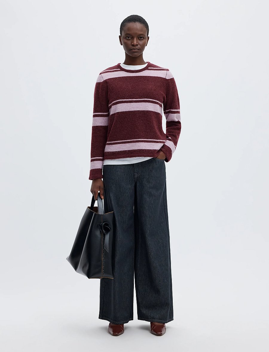 Selected - SLWLULU NEW LS KNIT O-NECK NOOS - pullover - tawny port - 5