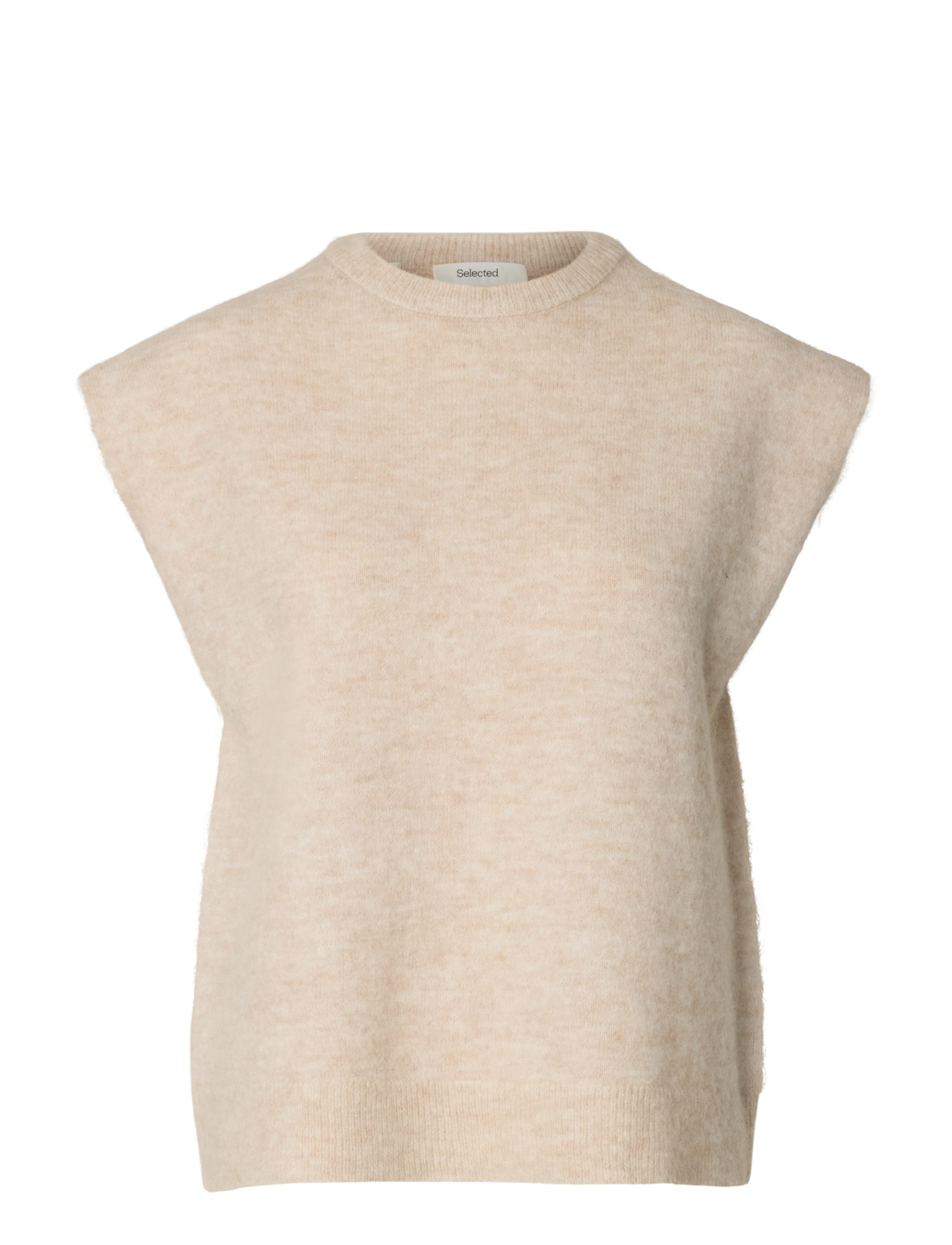 Selected SLWLULU SL KNIT VEST NOOS - Riided - BIRCH / cream