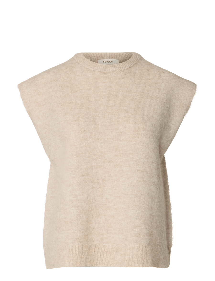 Selected - SLWLULU SL KNIT VEST NOOS - strickwesten - birch - 1