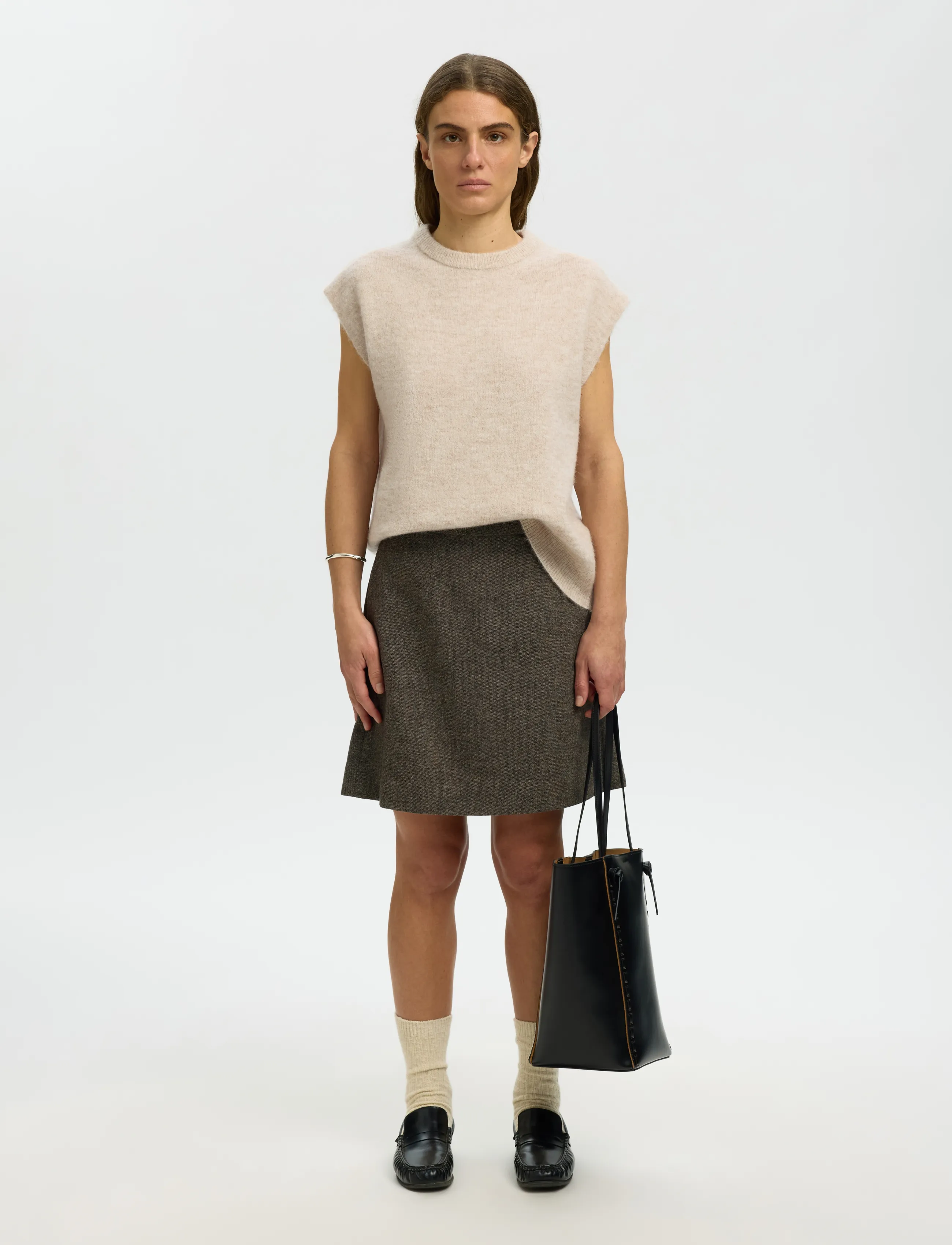 Selected - SLWLULU SL KNIT VEST NOOS - strickwesten - birch - 3