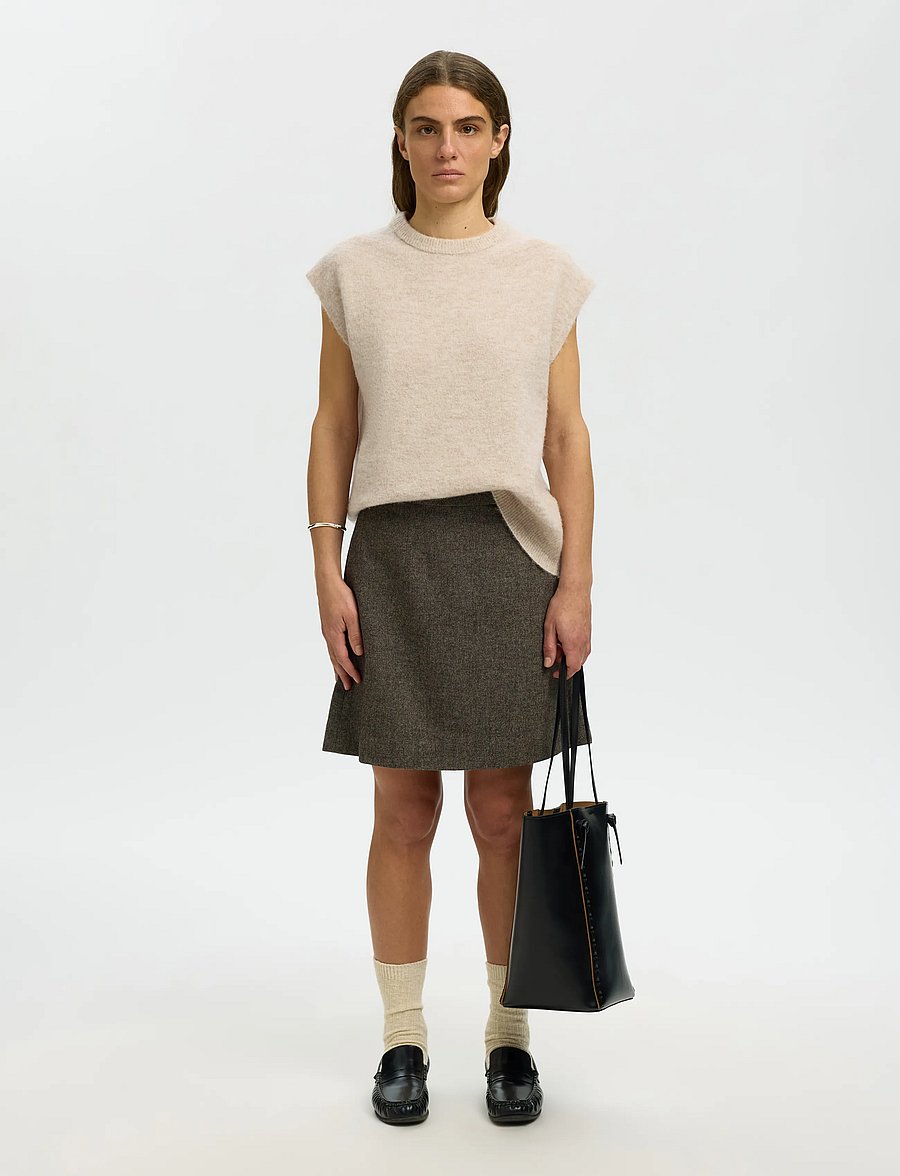 Selected - SLWLULU SL KNIT VEST NOOS - strickwesten - birch - 3