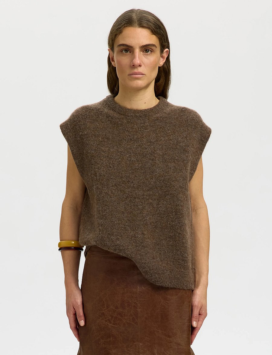 Selected - SLWLULU SL KNIT VEST NOOS - strickwesten - dachshund - 0
