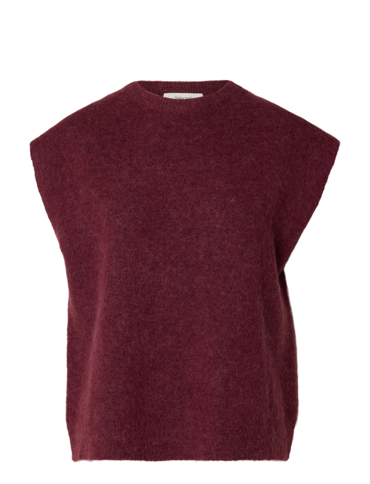 Selected SLWLULU SL KNIT VEST NOOS - Riided - TAWNY PORT / burgundy