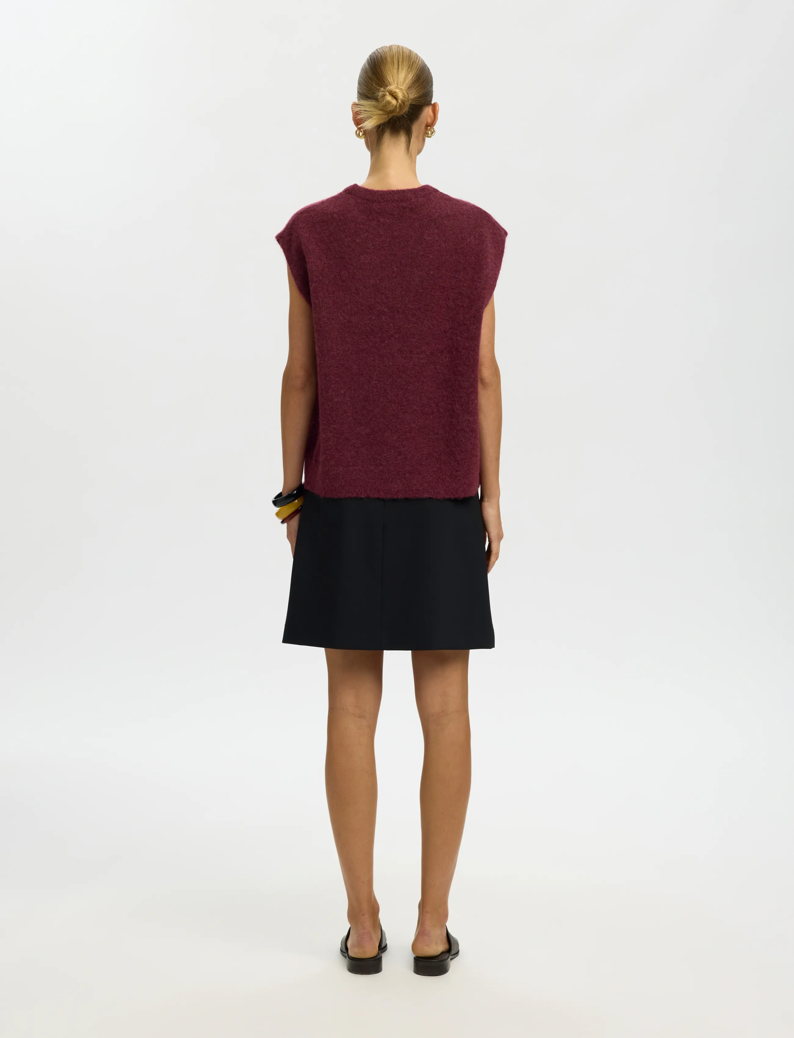 Selected - SLWLULU SL KNIT VEST NOOS - strickwesten - tawny port - 2