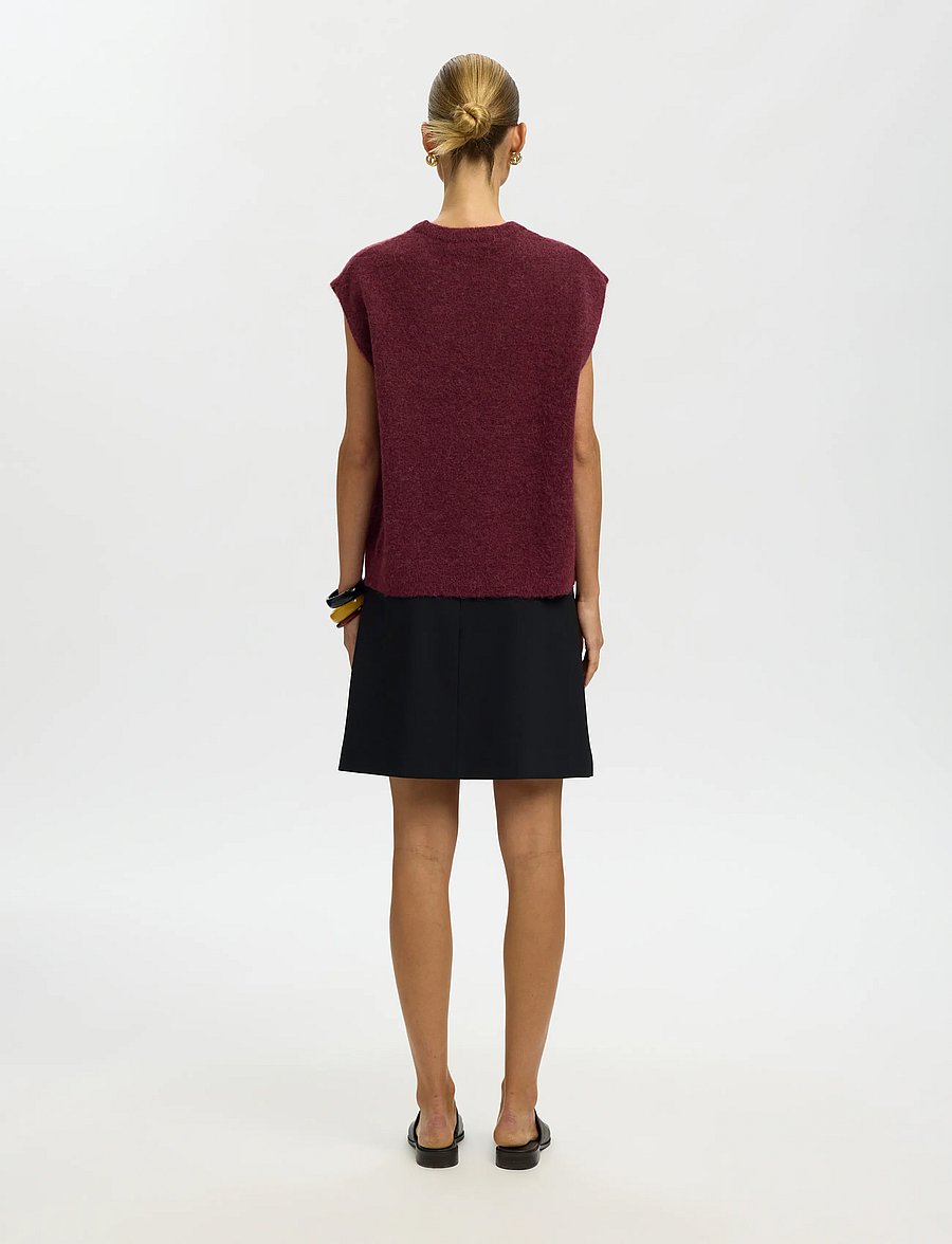 Selected - SLWLULU SL KNIT VEST NOOS - strickwesten - tawny port - 2