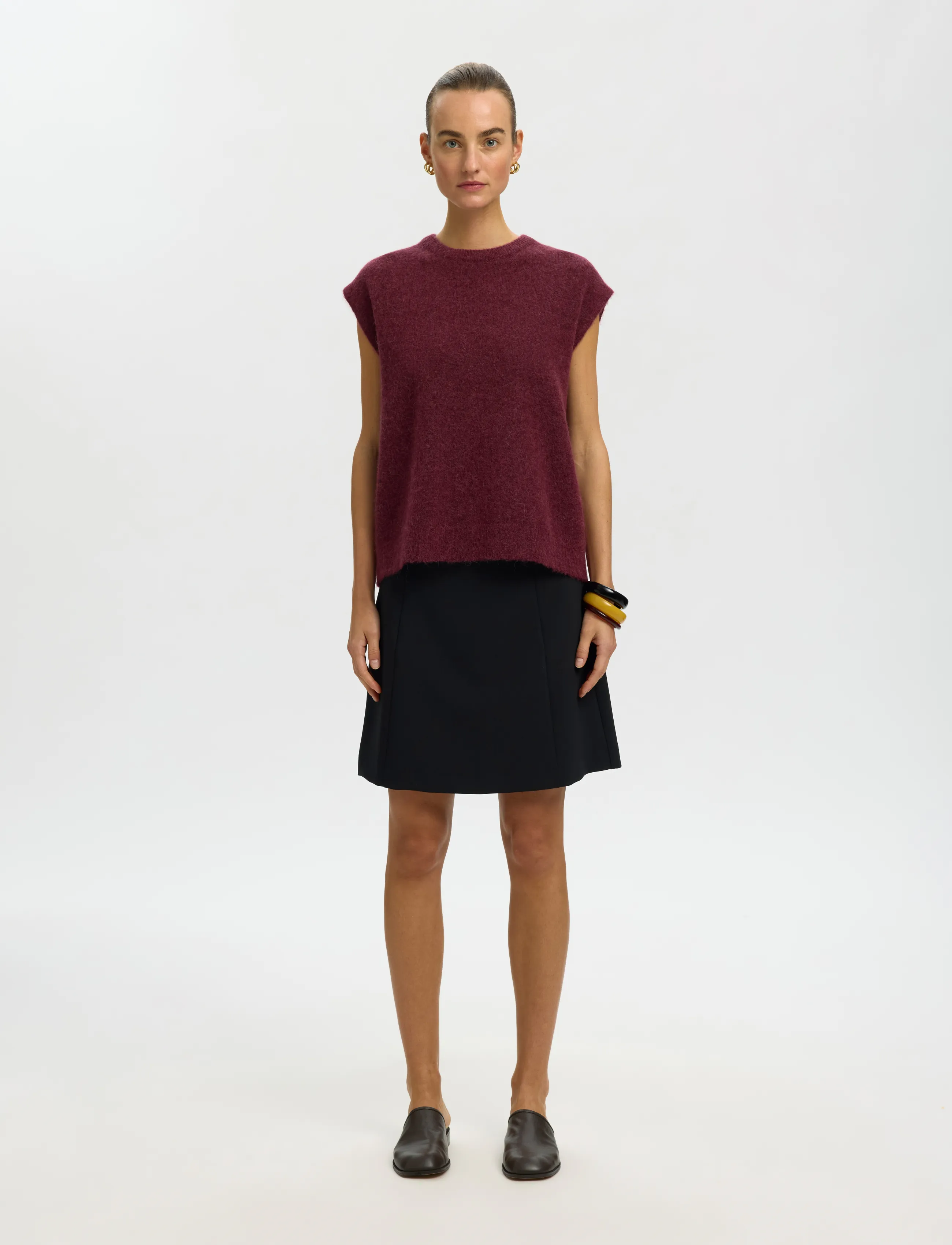 Selected - SLWLULU SL KNIT VEST NOOS - strickwesten - tawny port - 3