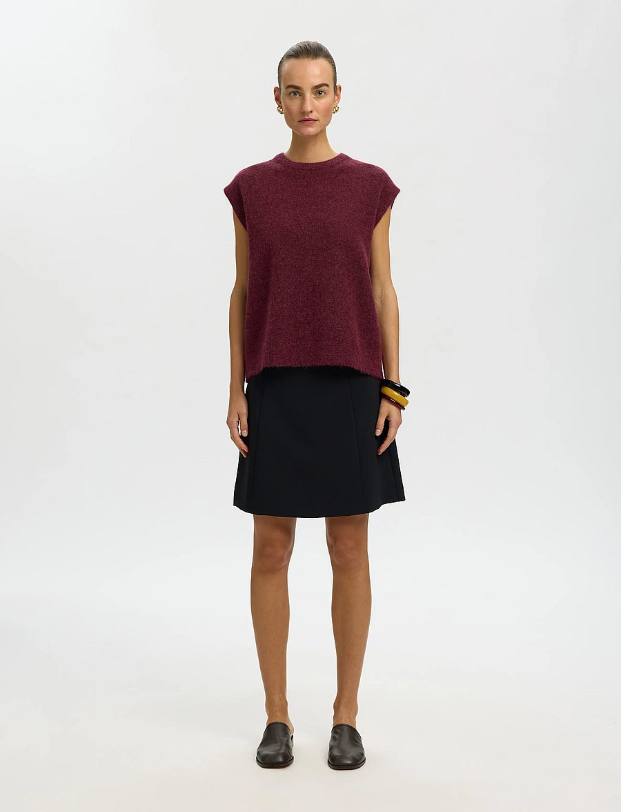Selected - SLWLULU SL KNIT VEST NOOS - strickwesten - tawny port - 3