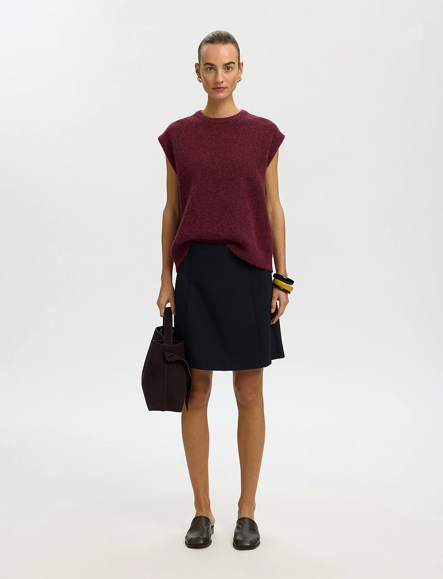Selected - SLWLULU SL KNIT VEST NOOS - strickwesten - tawny port - 5