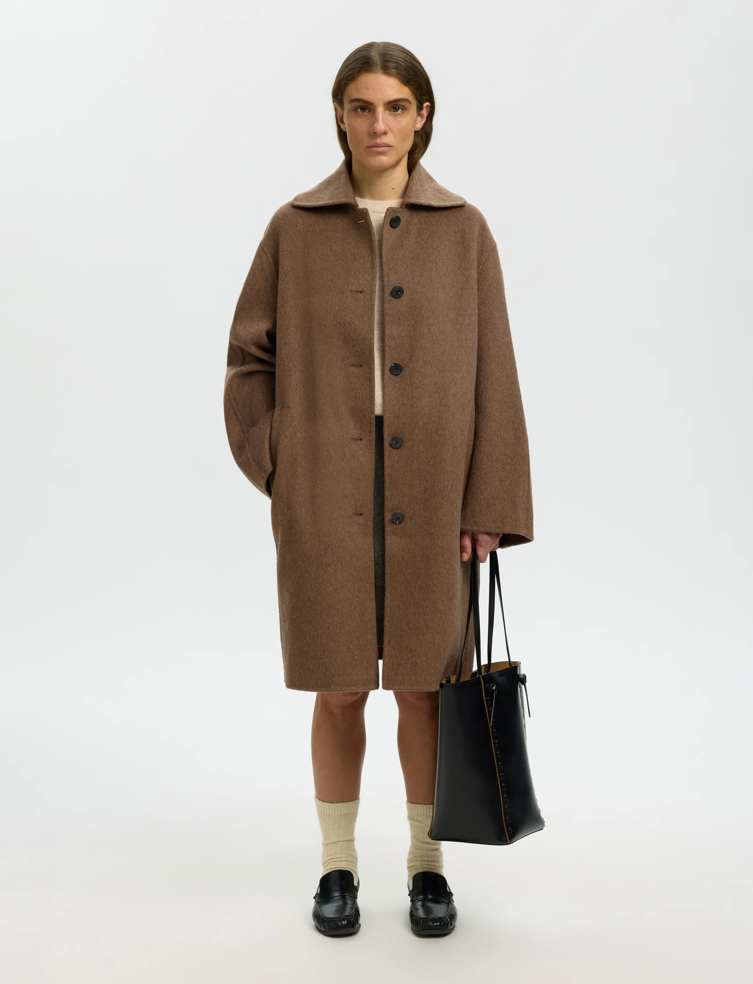 Selected SLWGERI HANDMADE COAT #S - Coats - CHOCOLATE CHIP / brown