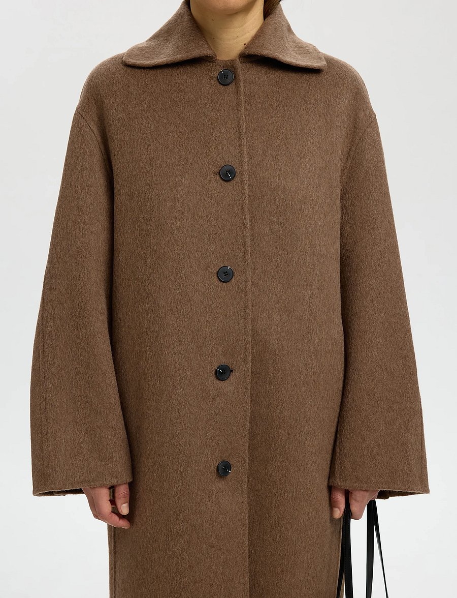 Selected - SLWGERI HANDMADE COAT #S - chocolate chip - 4