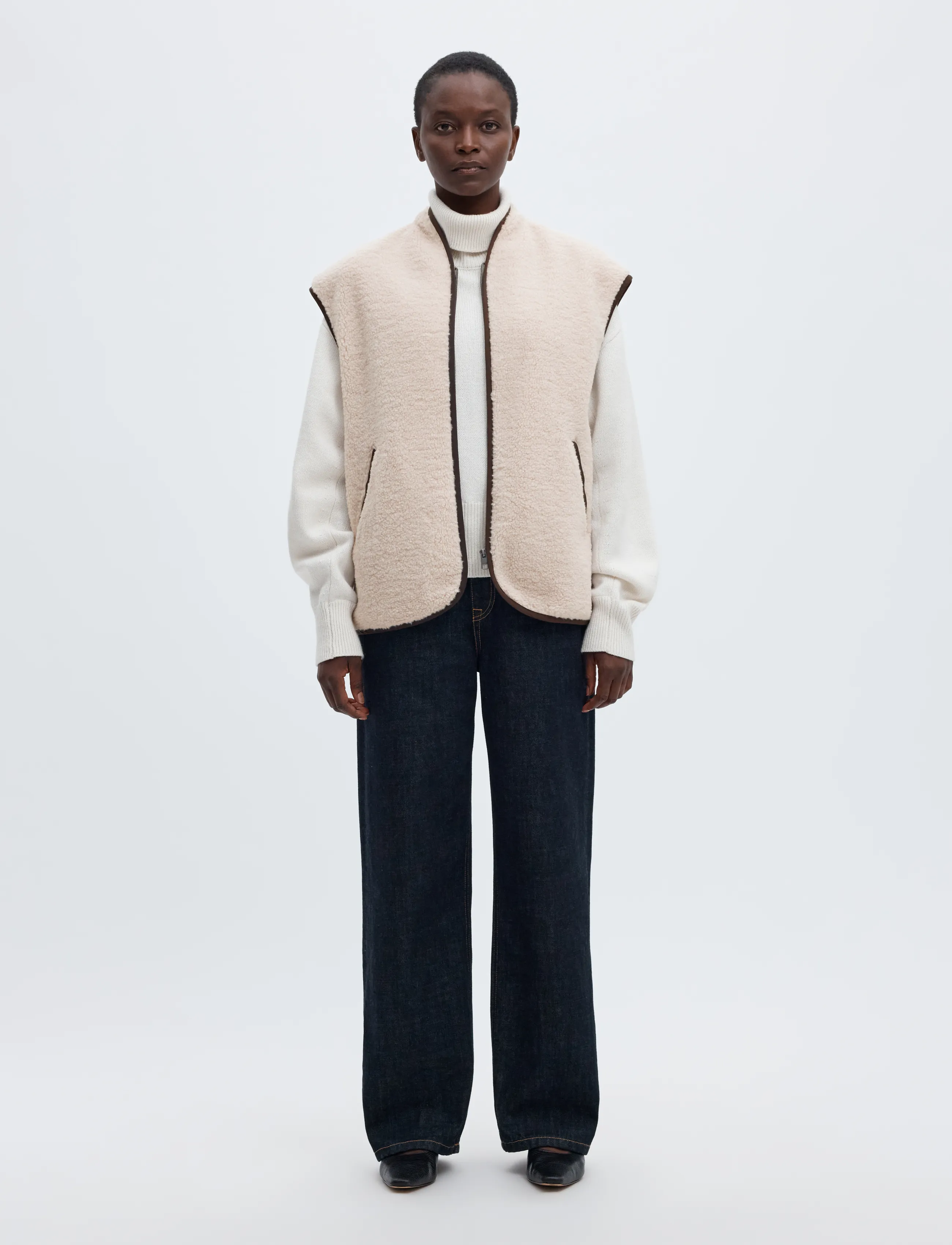 Selected - SLWISABEL TEDDY VEST#S - fleece & teddy vests - silver birch - 3