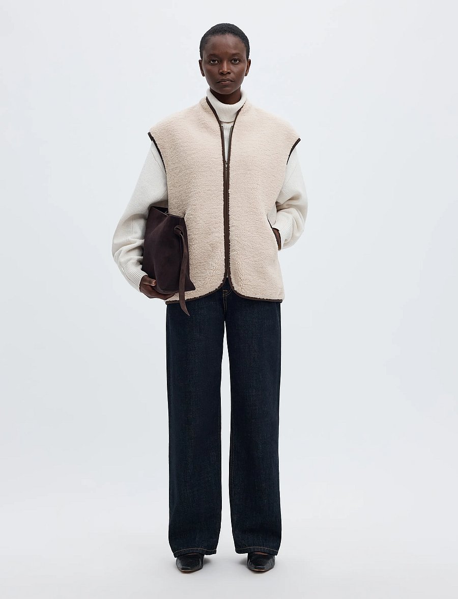 Selected - SLWISABEL TEDDY VEST#S - fleece & teddy vests - silver birch - 5