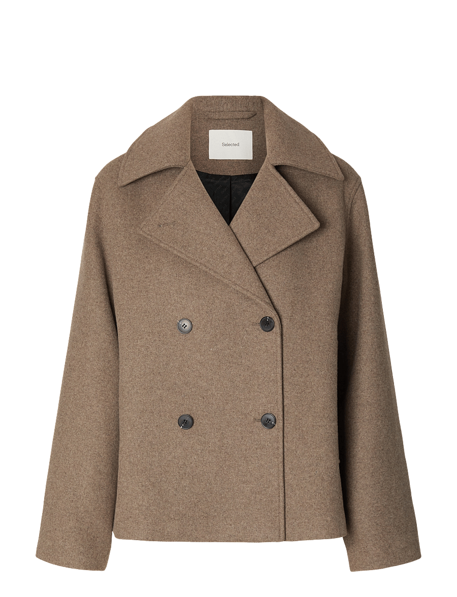 Selected - SLWZIA-ALMA WOOL BLEND JACKET NOOS - uldjakker - fallen rock - 1