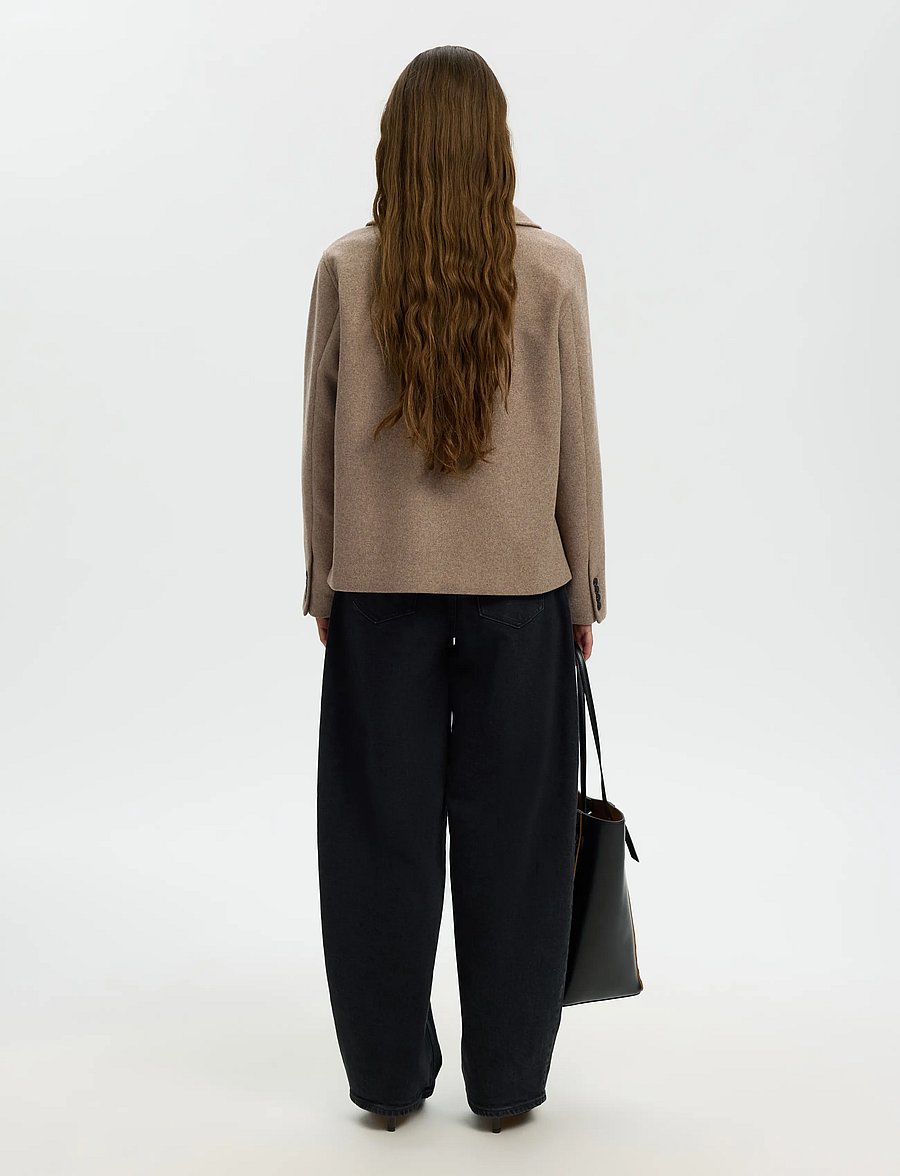 Selected - SLWZIA-ALMA WOOL BLEND JACKET NOOS - uldjakker - fallen rock - 2